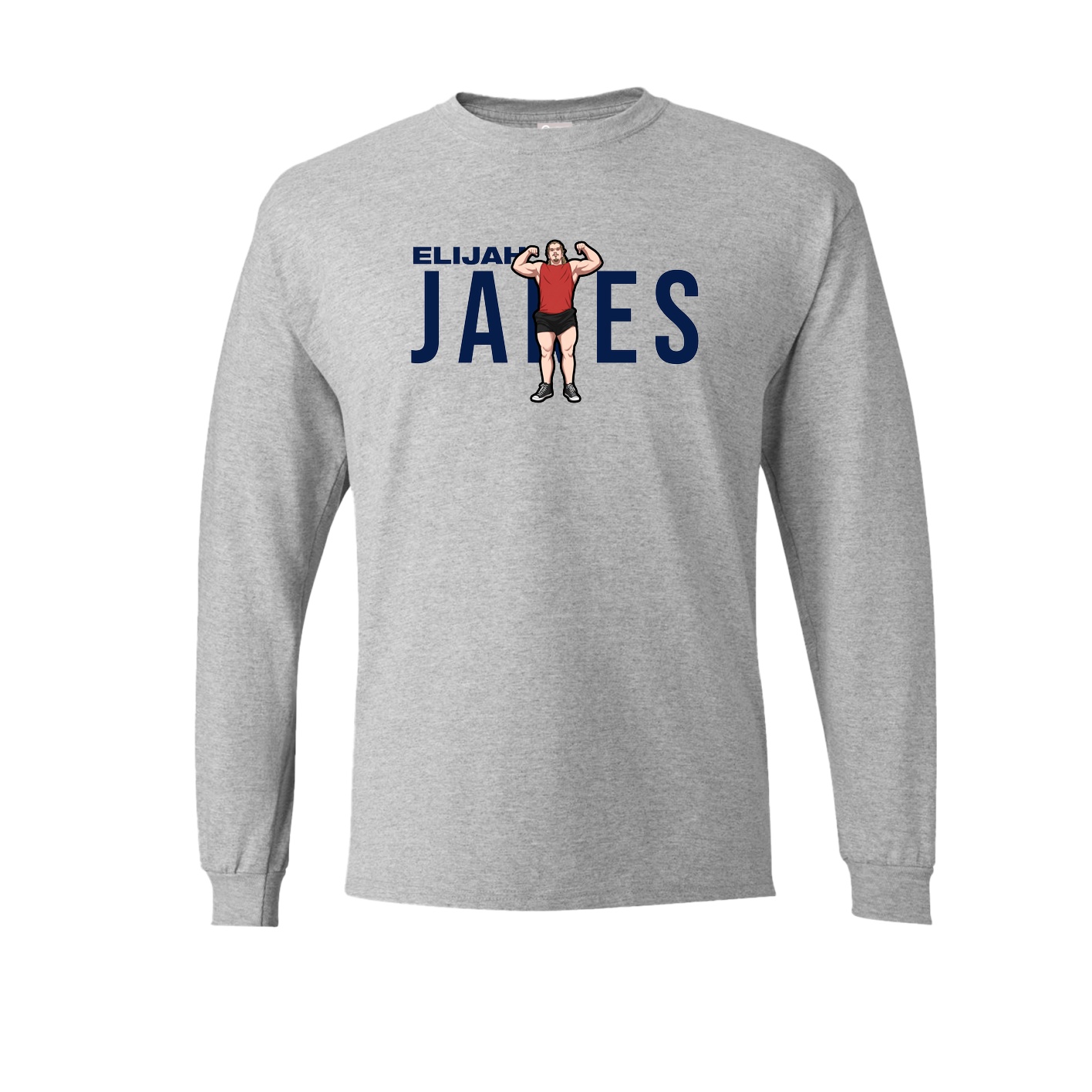 Long Sleeve Tee — Player Name in Grey