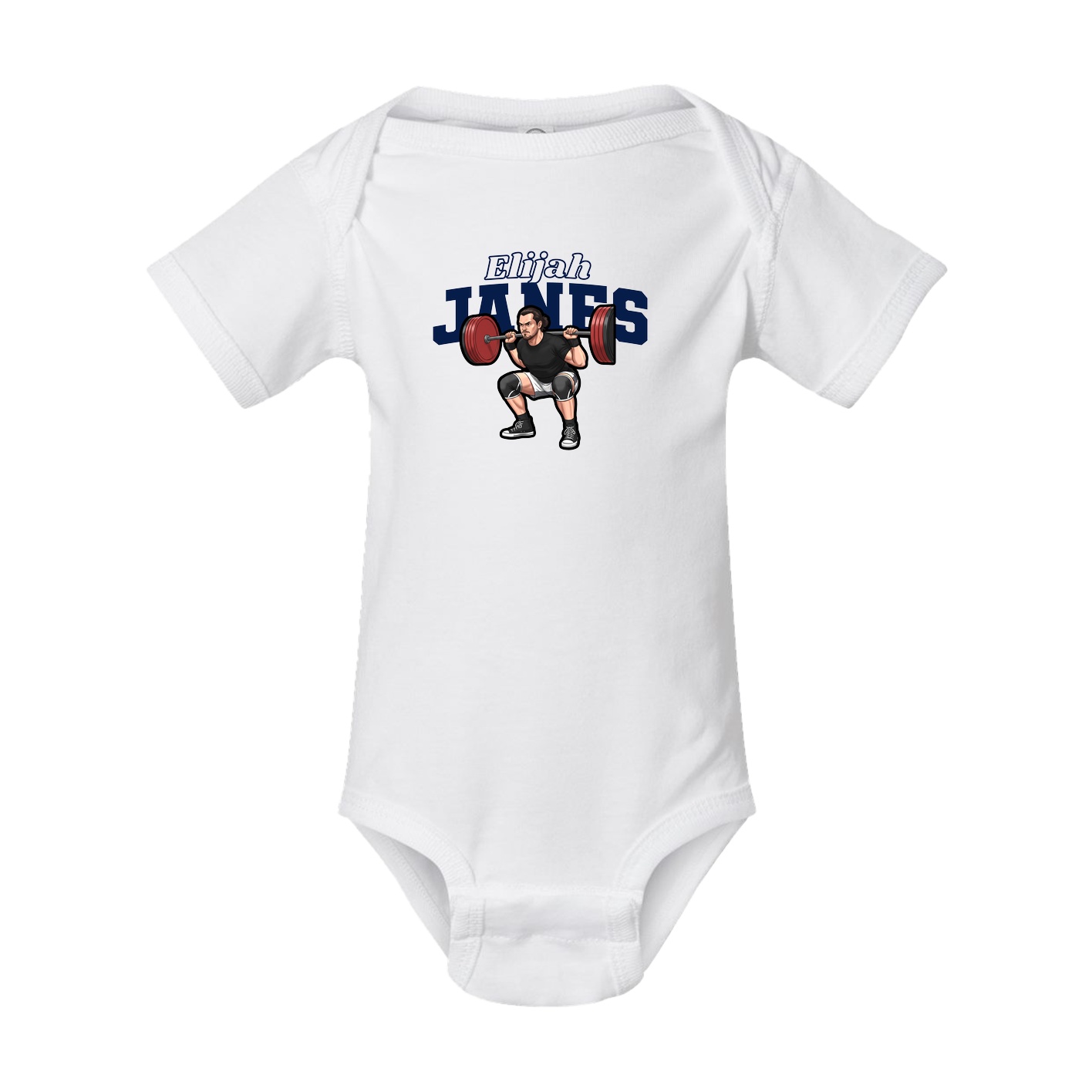 Baby Onesie — Name Arch in White