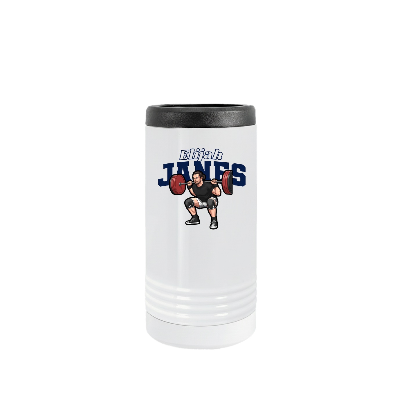 Slim Beverage Holder — Name Arch in White