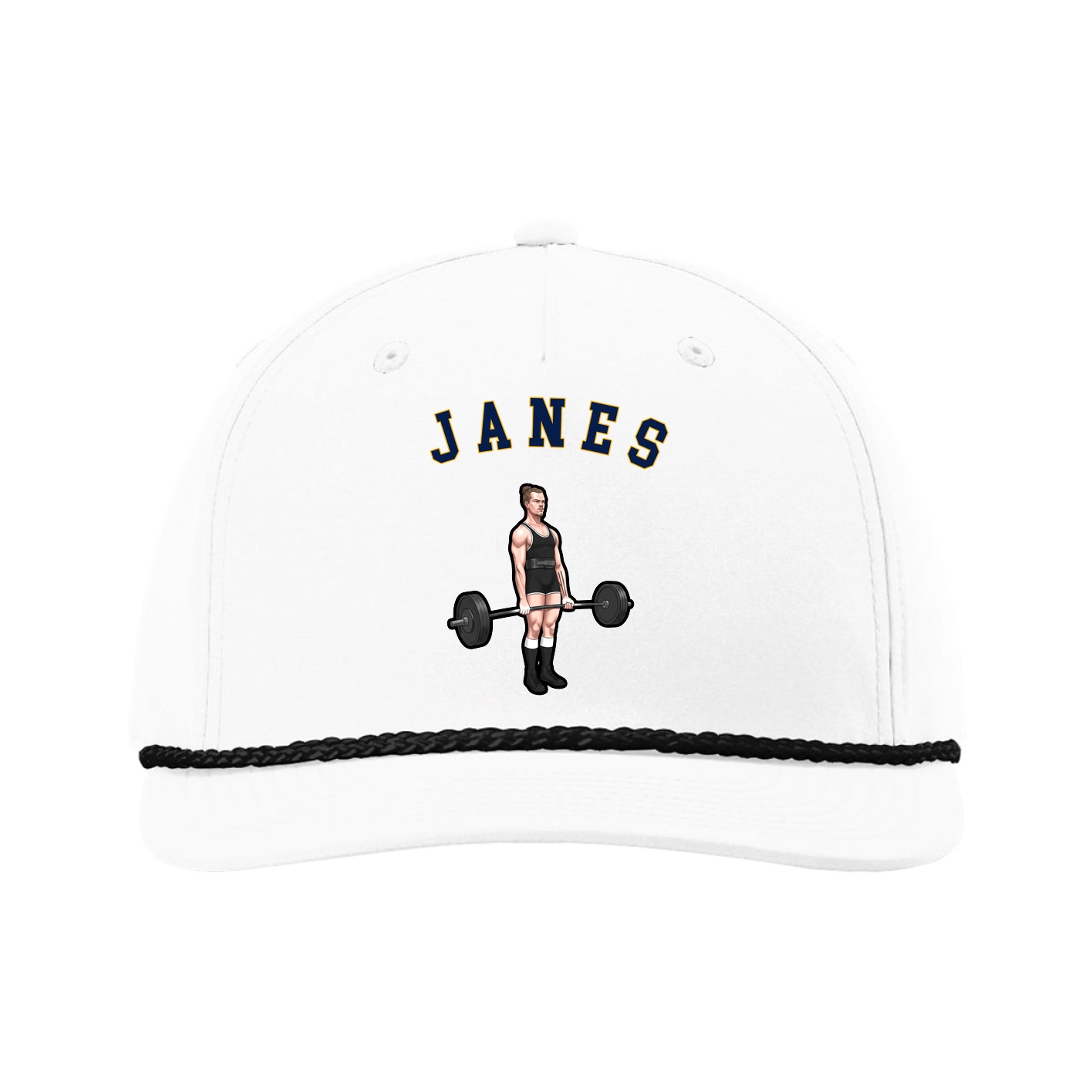 Five-Panel Classic Rope Cap — Shirsey Arch in White