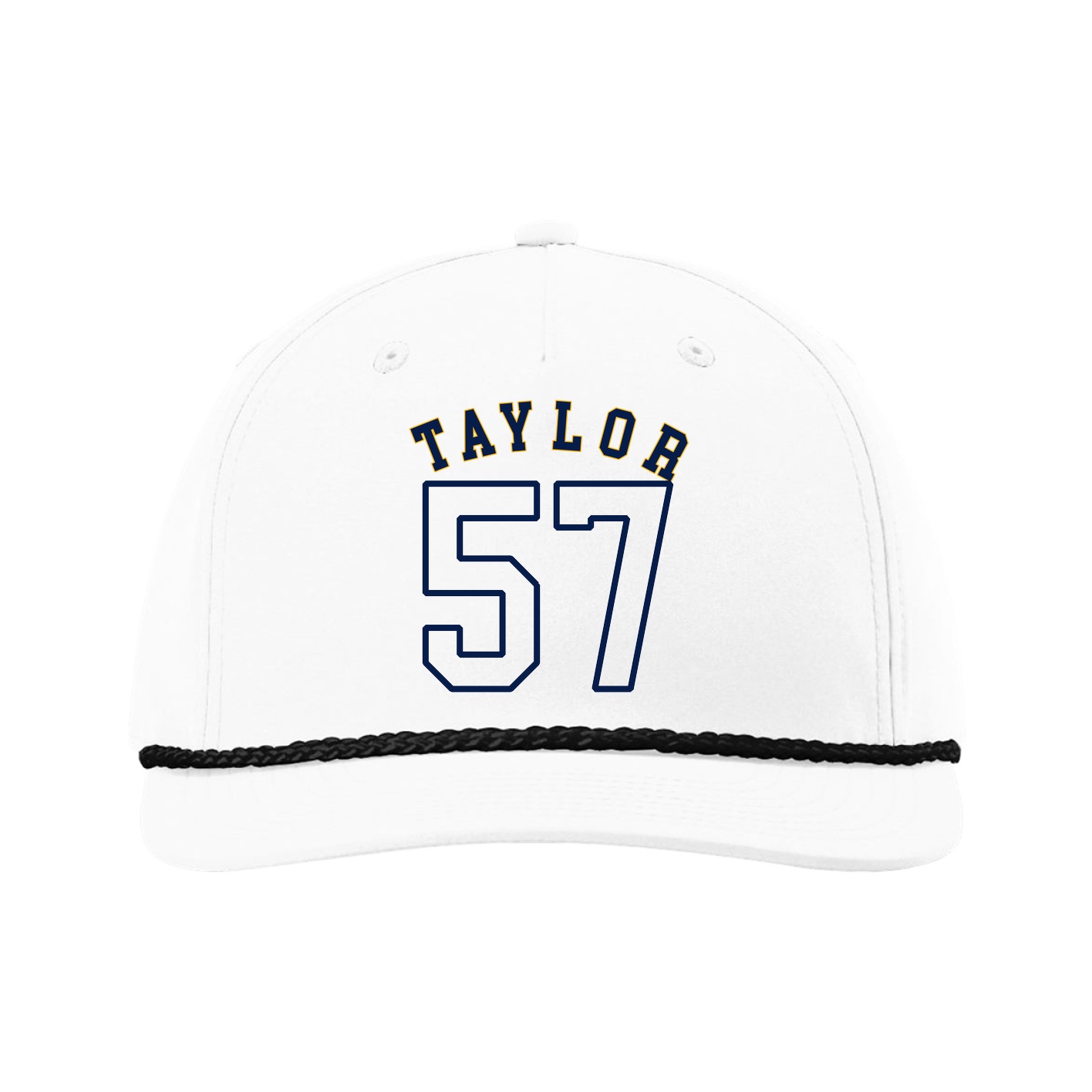 Five-Panel Classic Rope Cap — Shirsey Arch in White