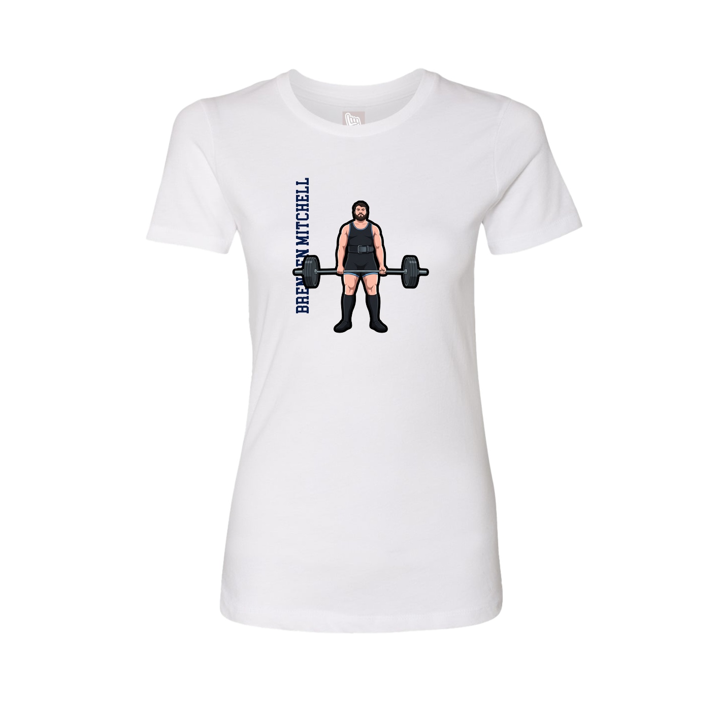 Fitted Women's Tee — Name Vertical in White