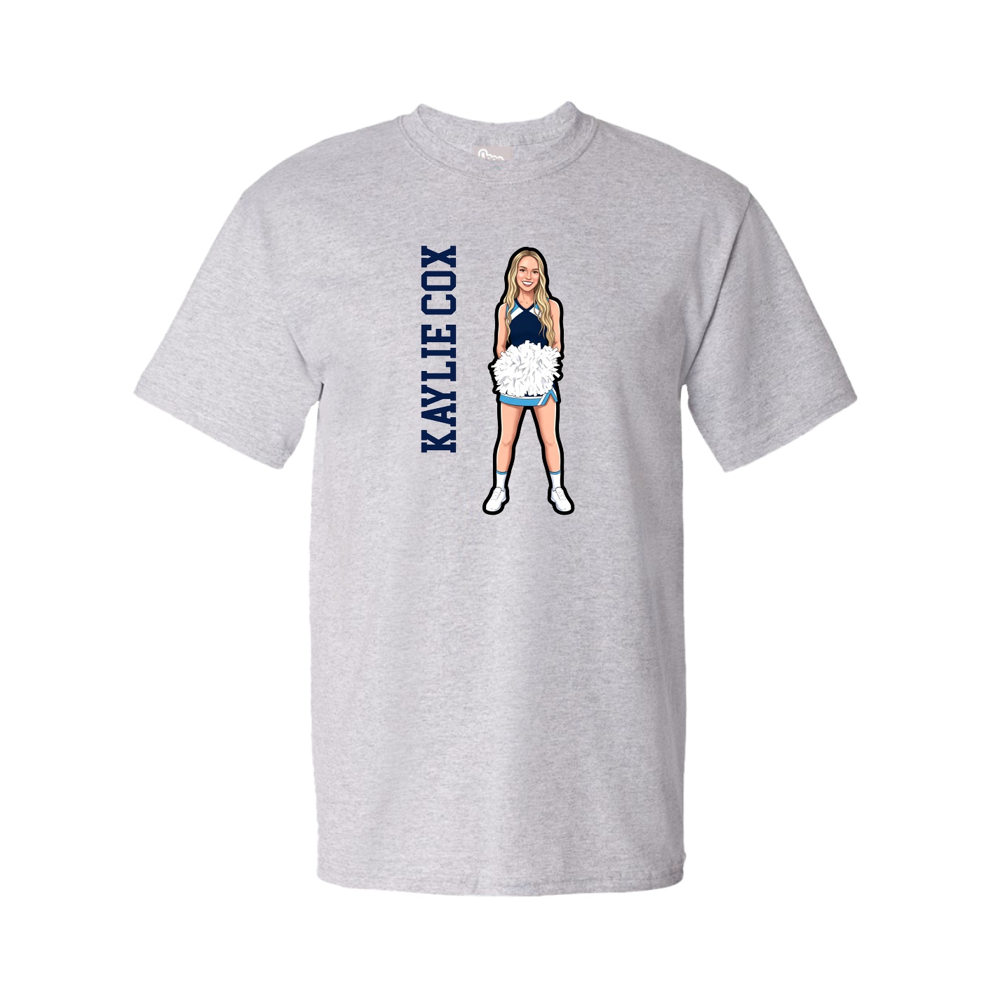 Youth Tee — Name Vertical in Grey