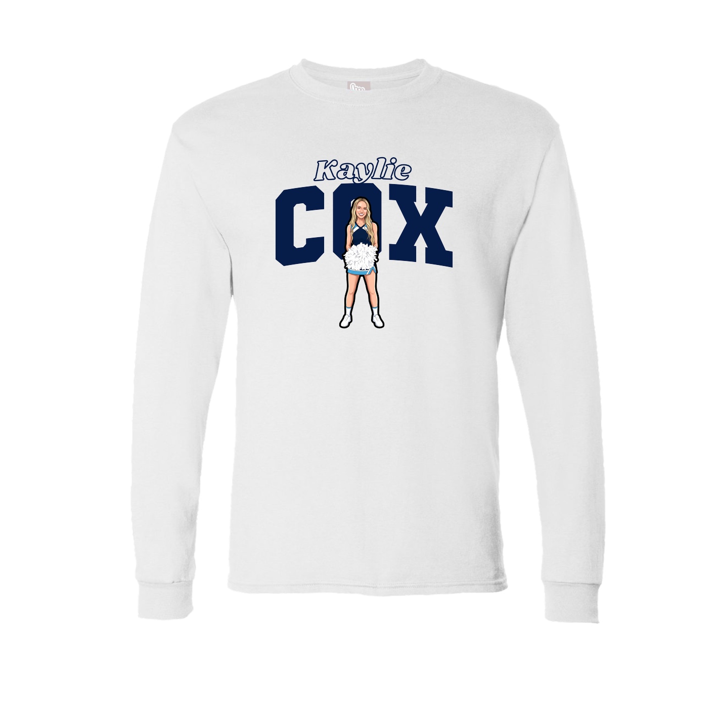 Long Sleeve Tee — Name Arch in White