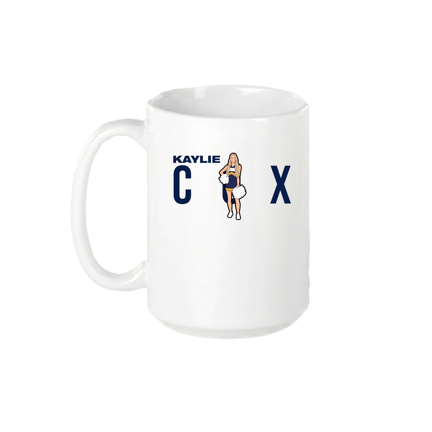 15oz Coffee Mug — Player Name in White