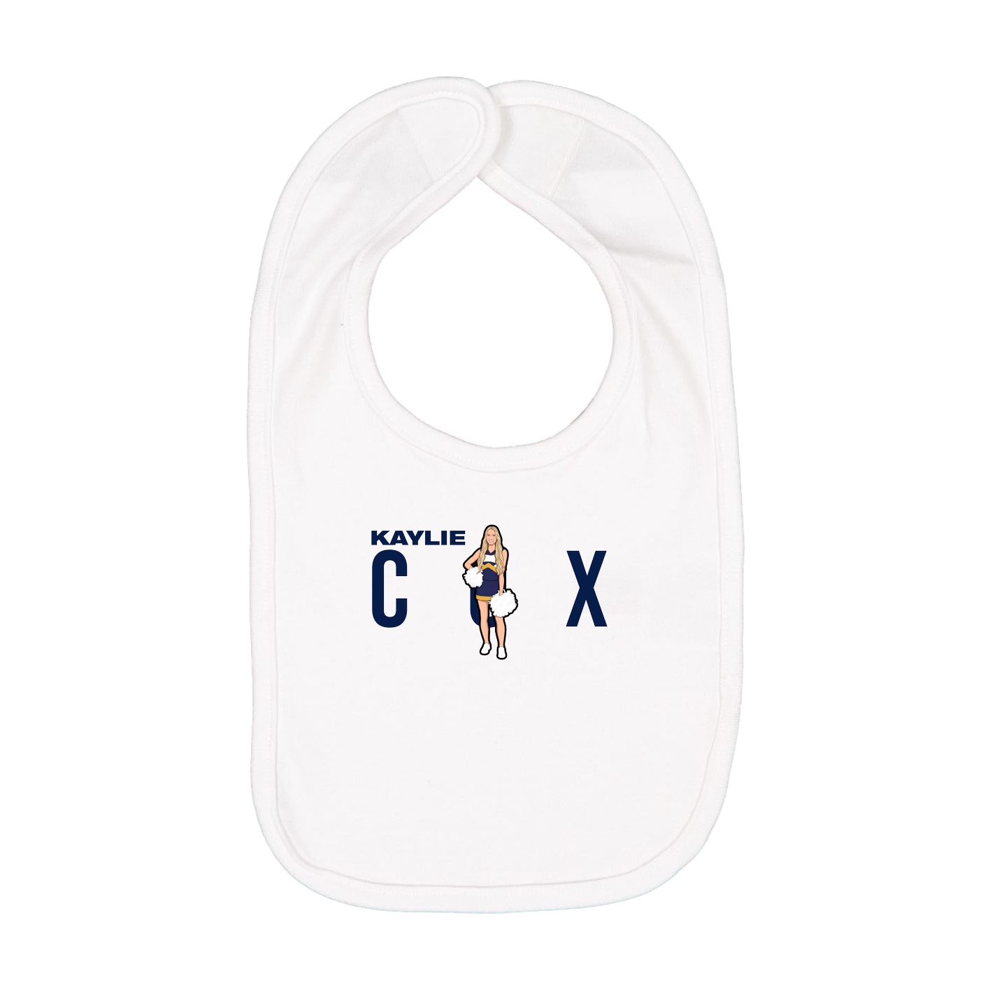 Infant Bib — Player Name in White