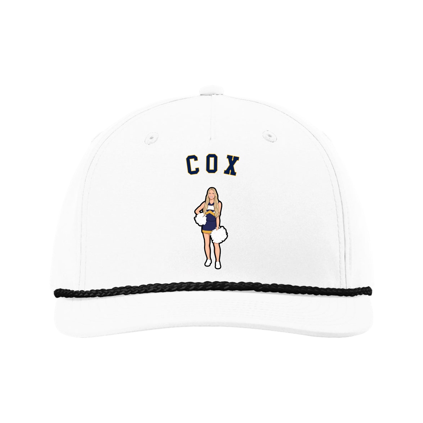 Five-Panel Classic Rope Cap — Shirsey Arch in White