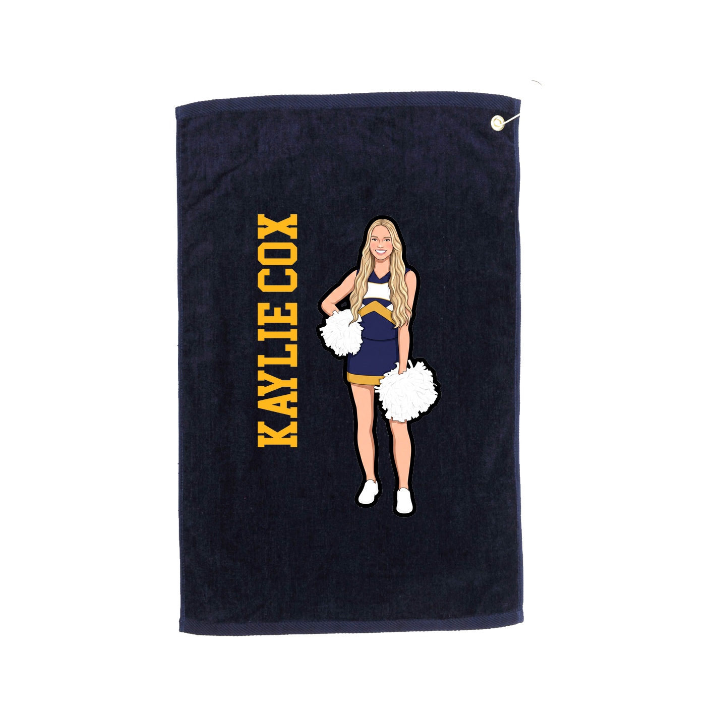 Golf Towel — Name Vertical in Navy
