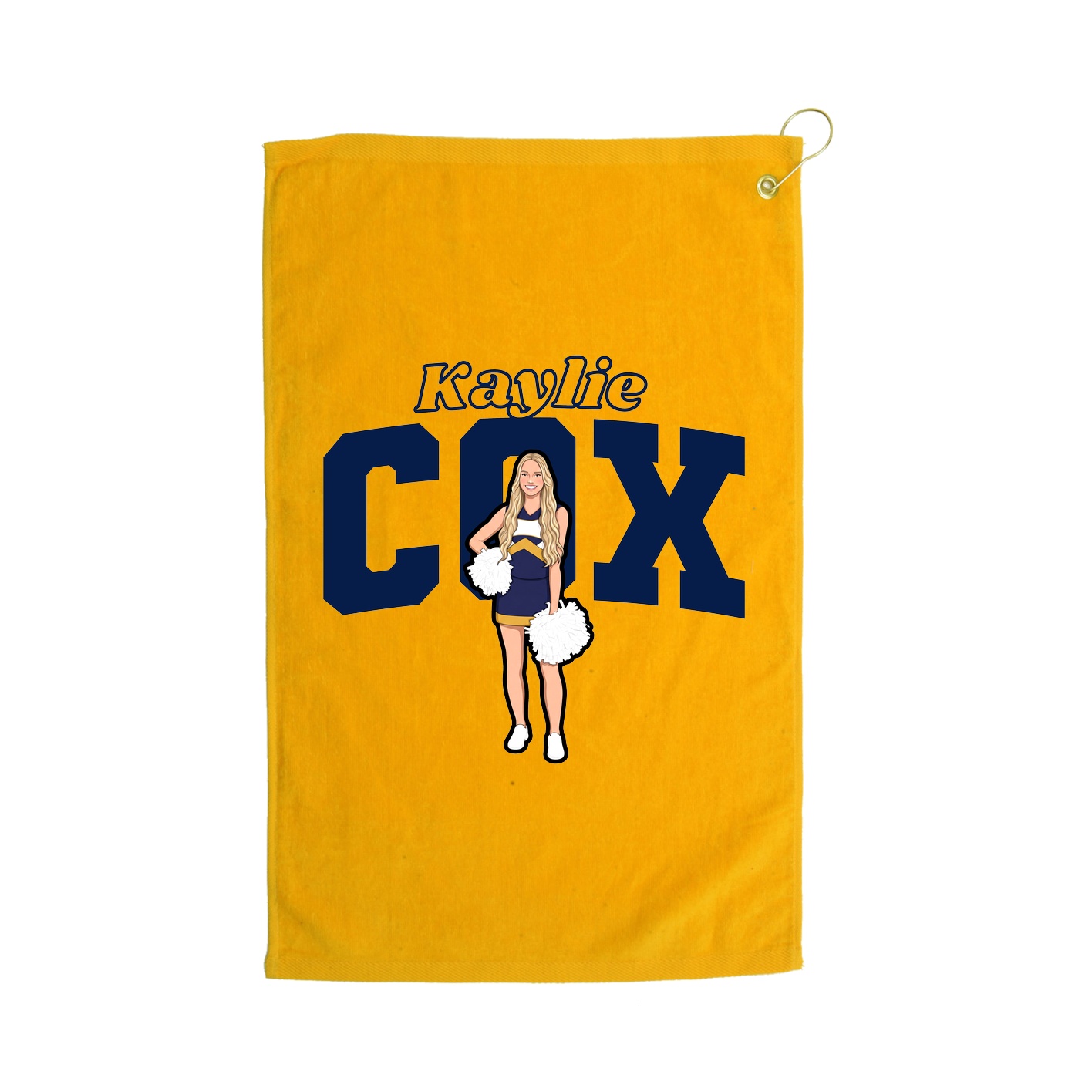 Golf Towel — Name Arch in Gold