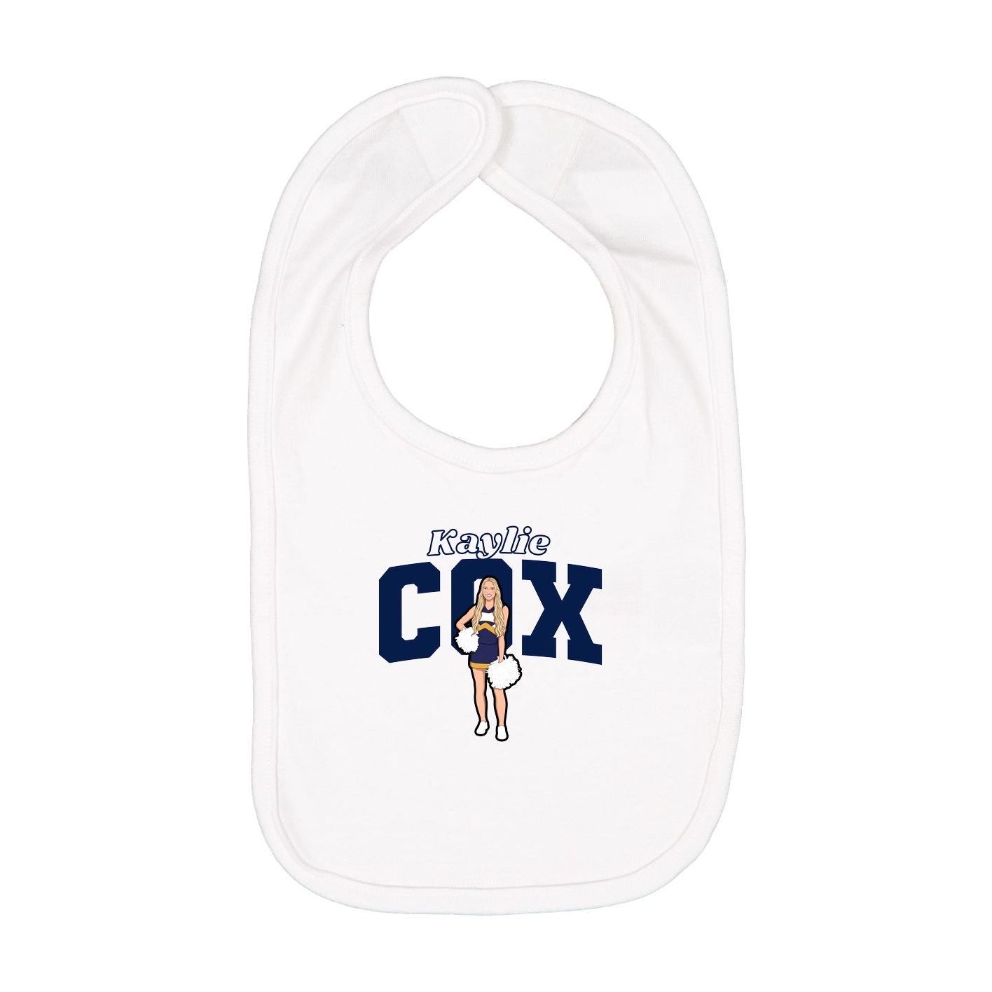 Infant Bib — Name Arch in White