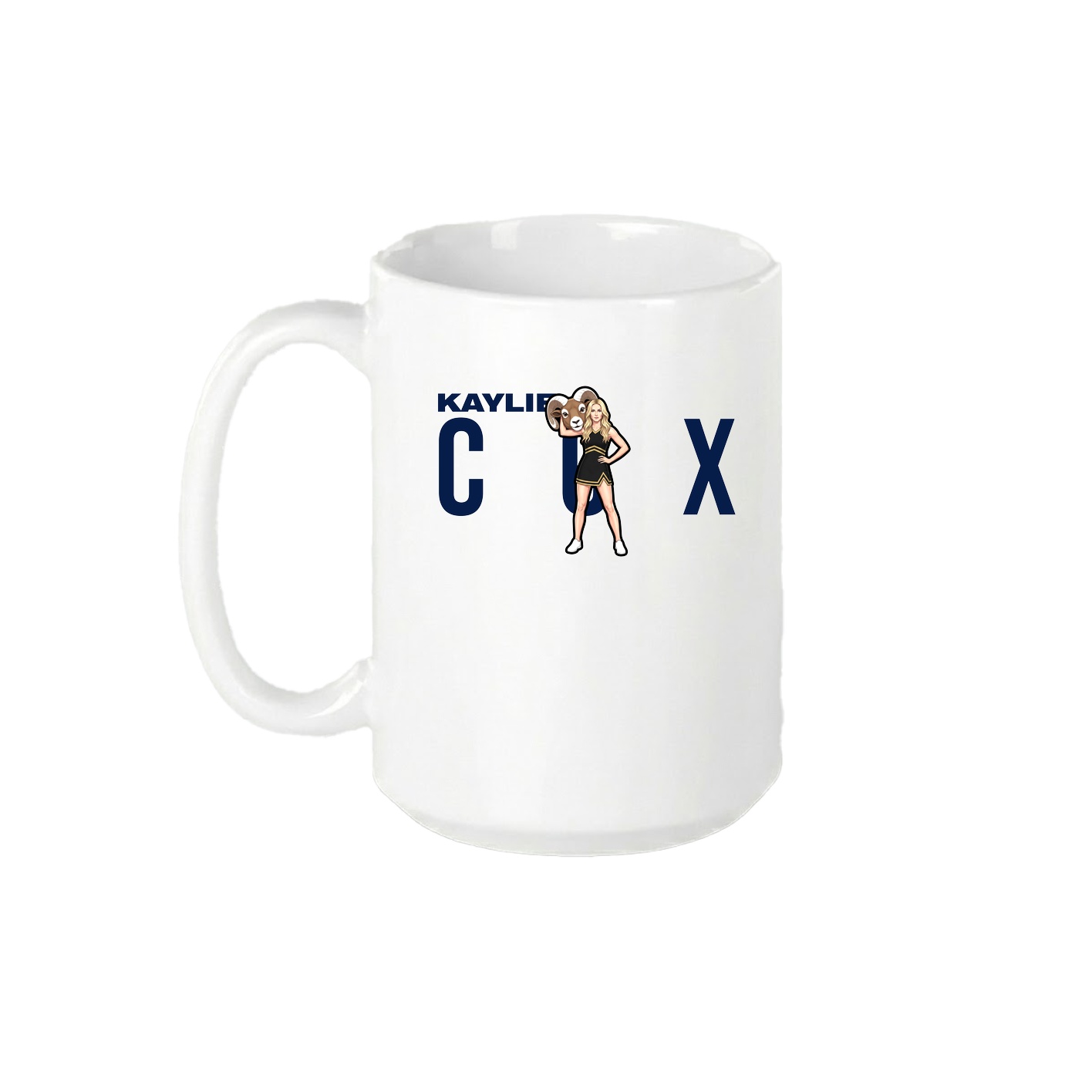 15oz Coffee Mug — Player Name in White