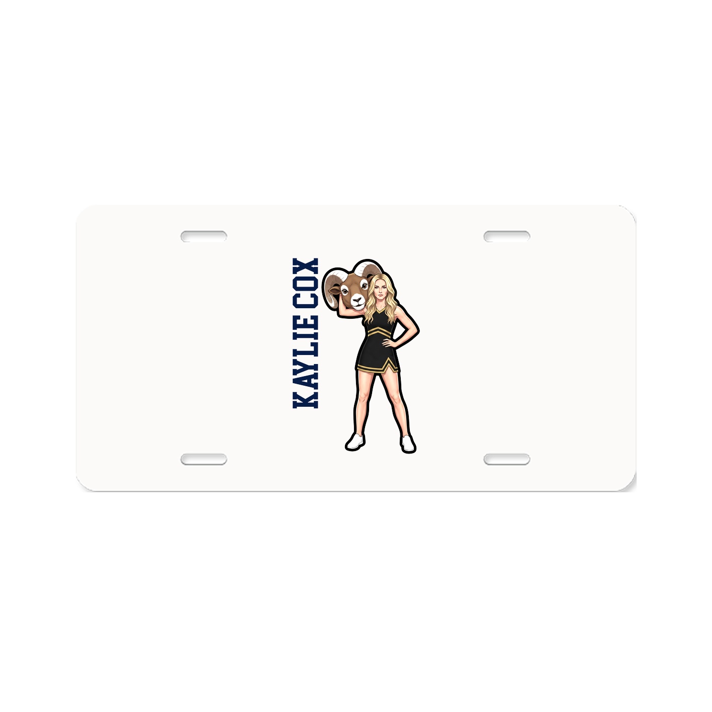 License Plate — Name Vertical in Classic