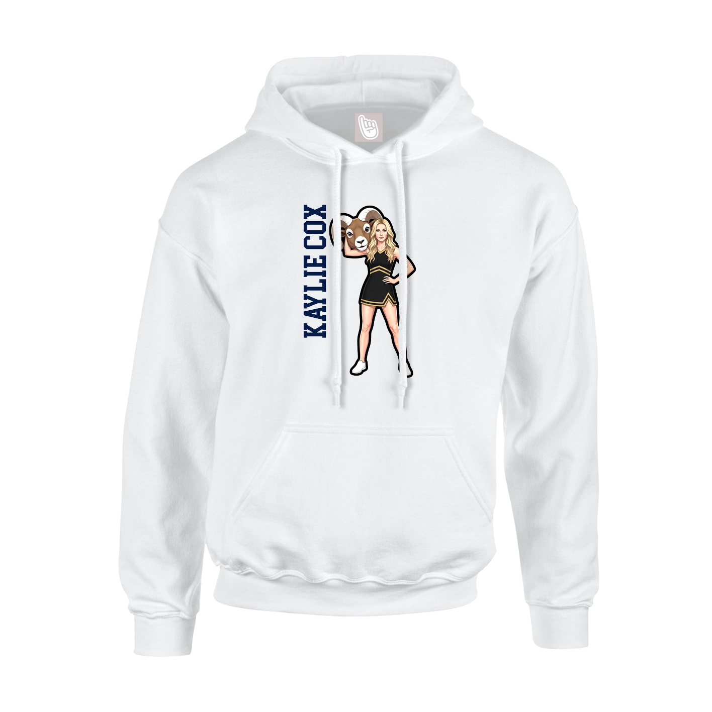 Youth Hoodie — Name Vertical in White