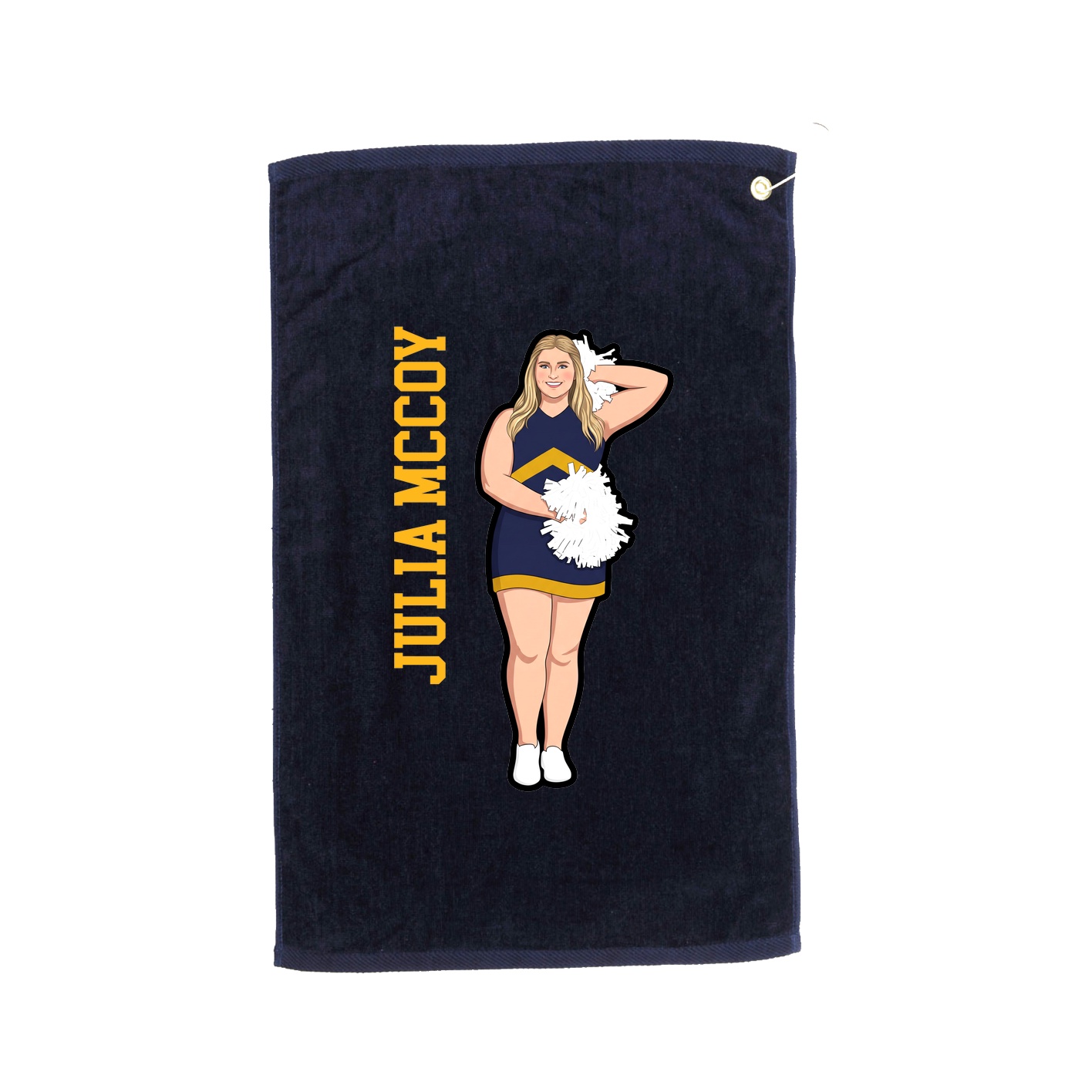 Golf Towel — Name Vertical in Navy