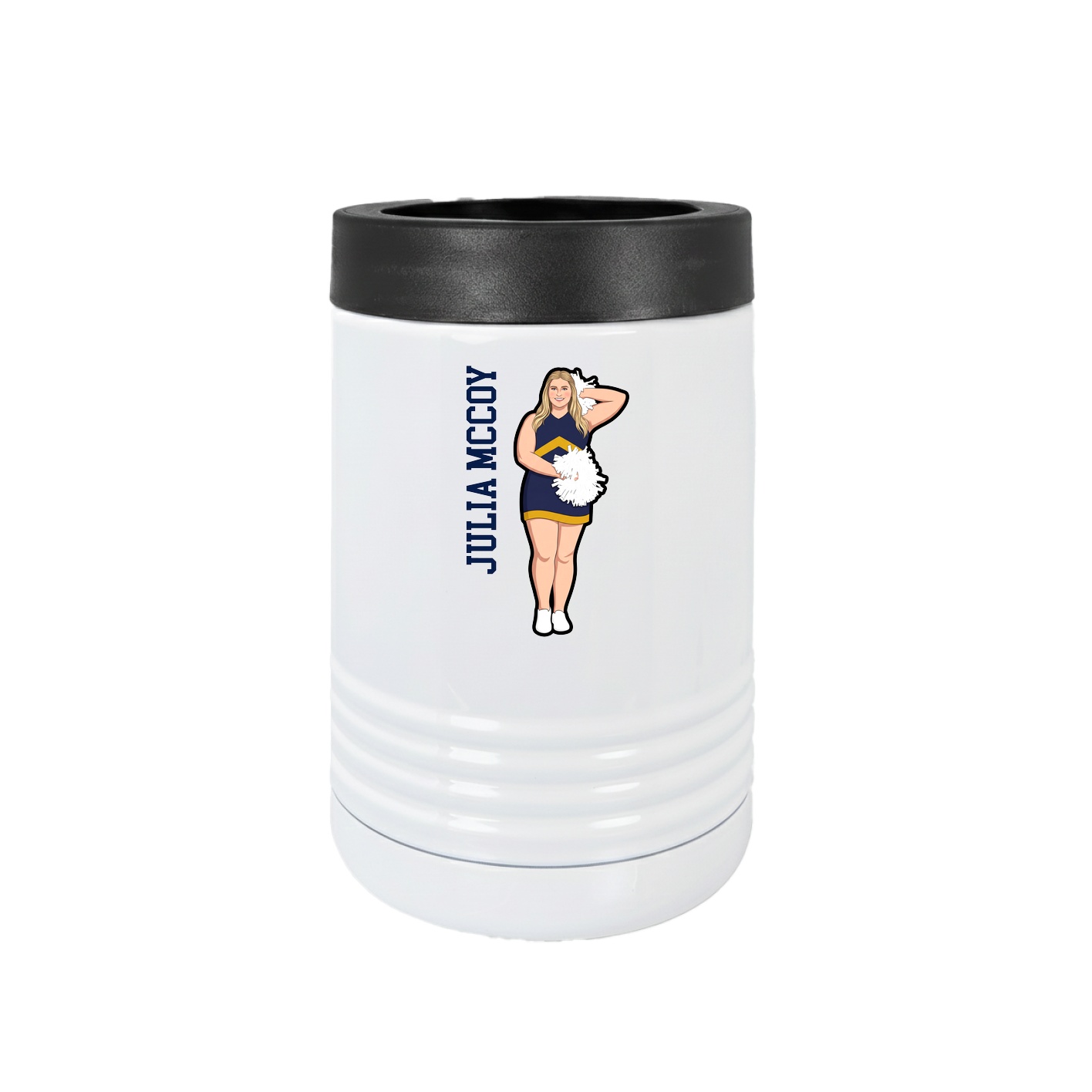 Beverage Holder — Name Vertical in White