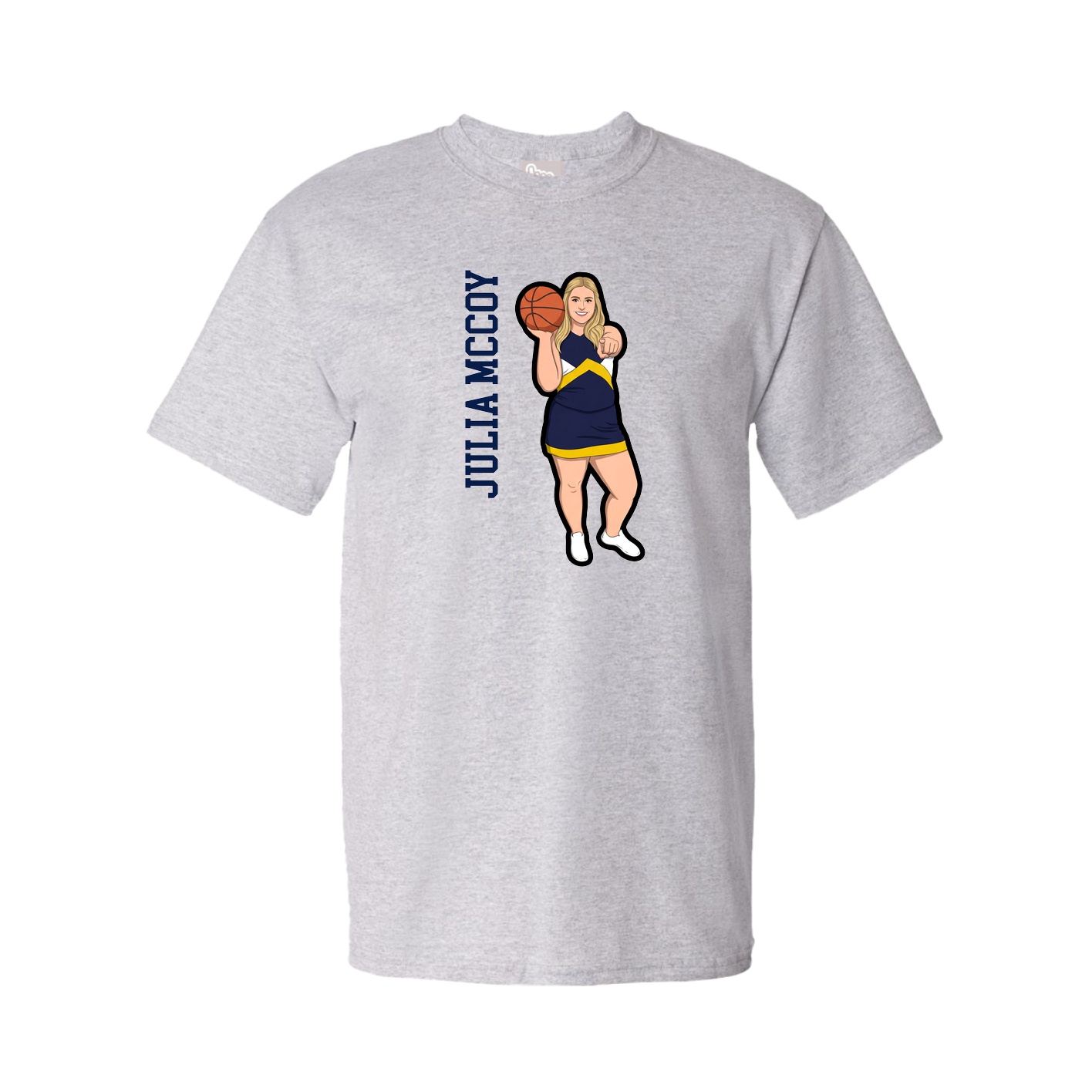 Youth Tee — Name Vertical in Grey