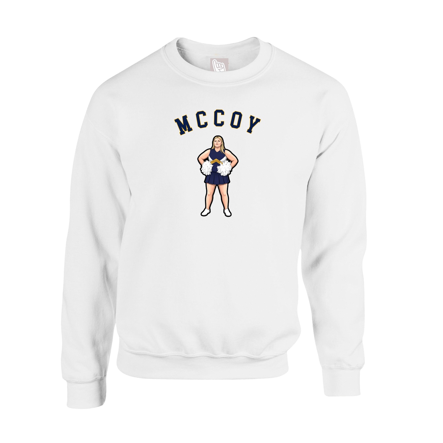 Fleece Crew — Shirsey Arch in White