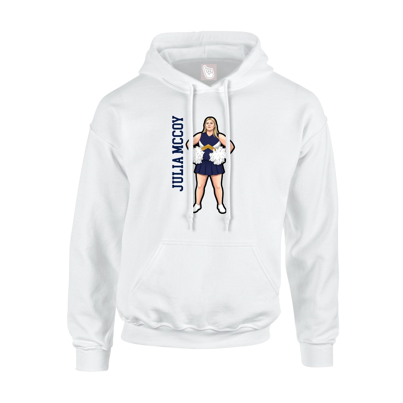 Youth Hoodie — Name Vertical in White