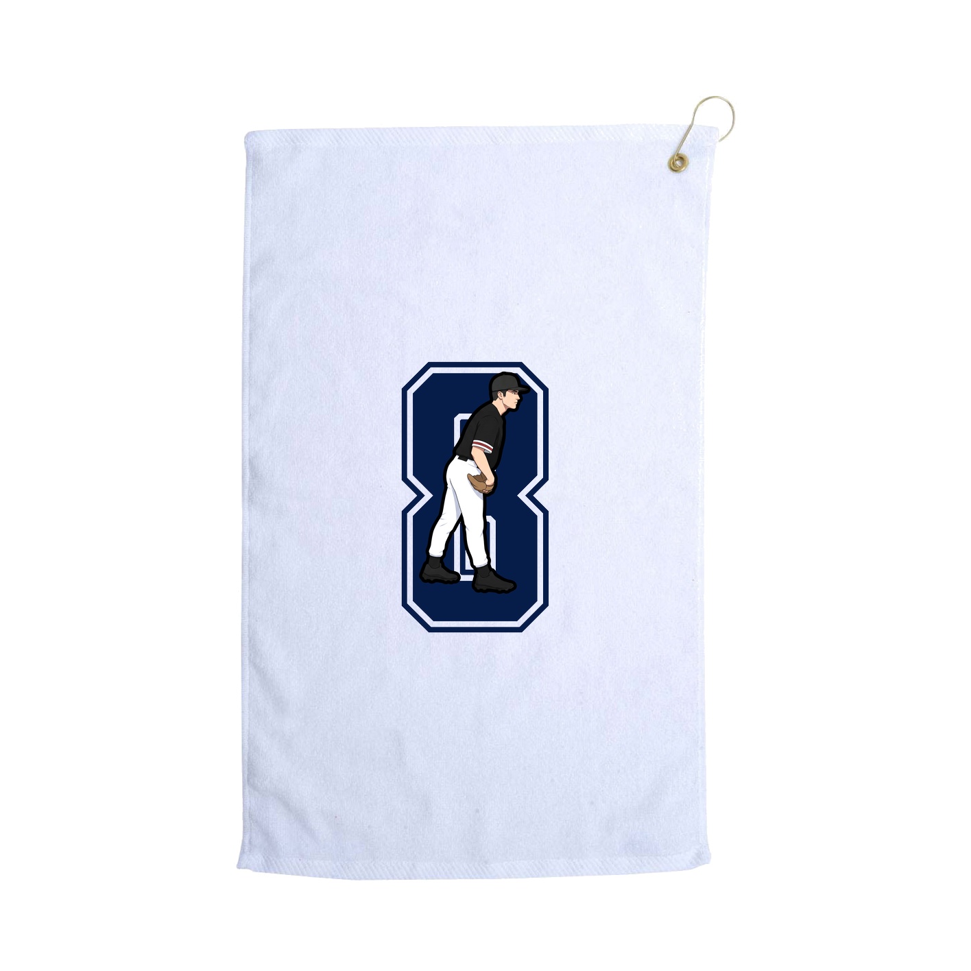 Golf Towel — Number in White