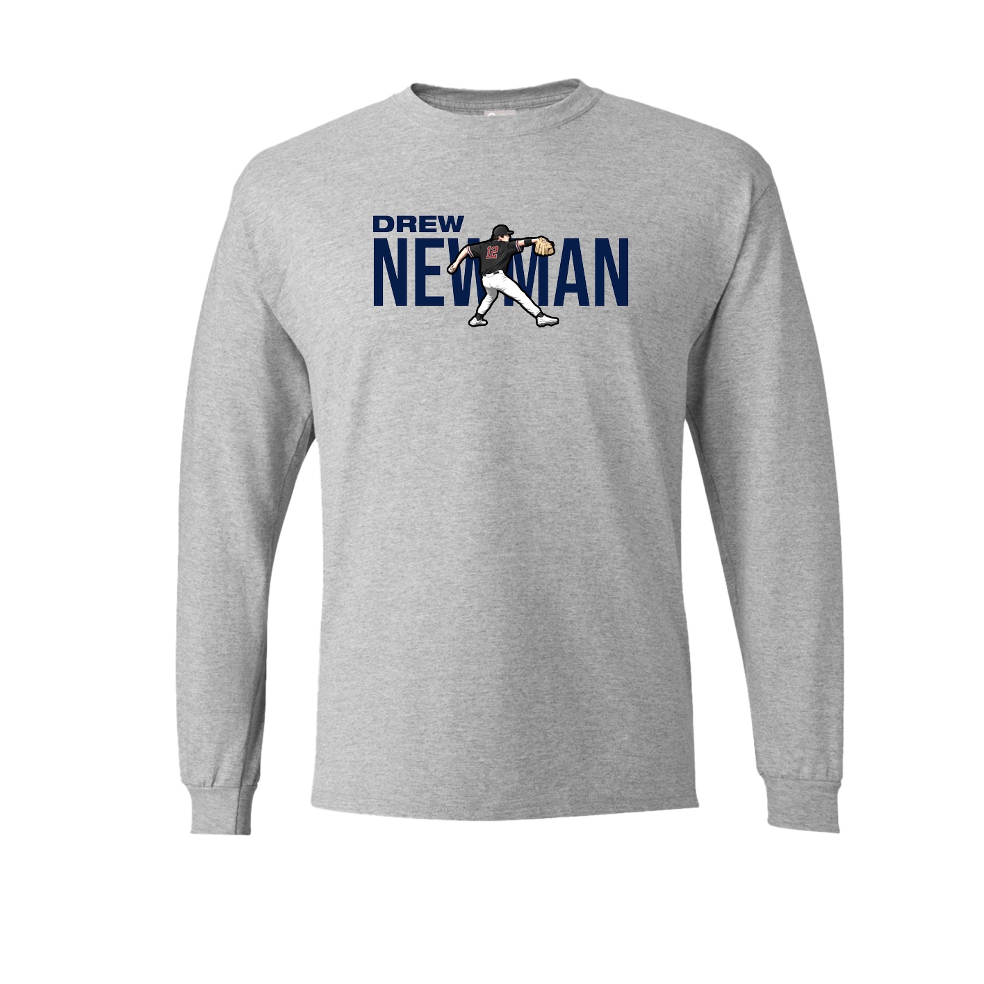 Long Sleeve Tee — Player Name in Grey