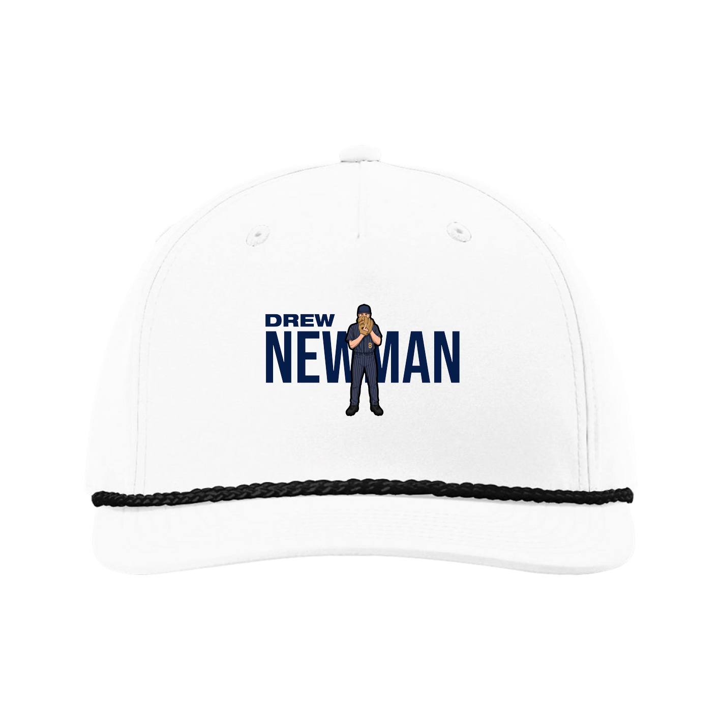 Five-Panel Classic Rope Cap — Player Name in White