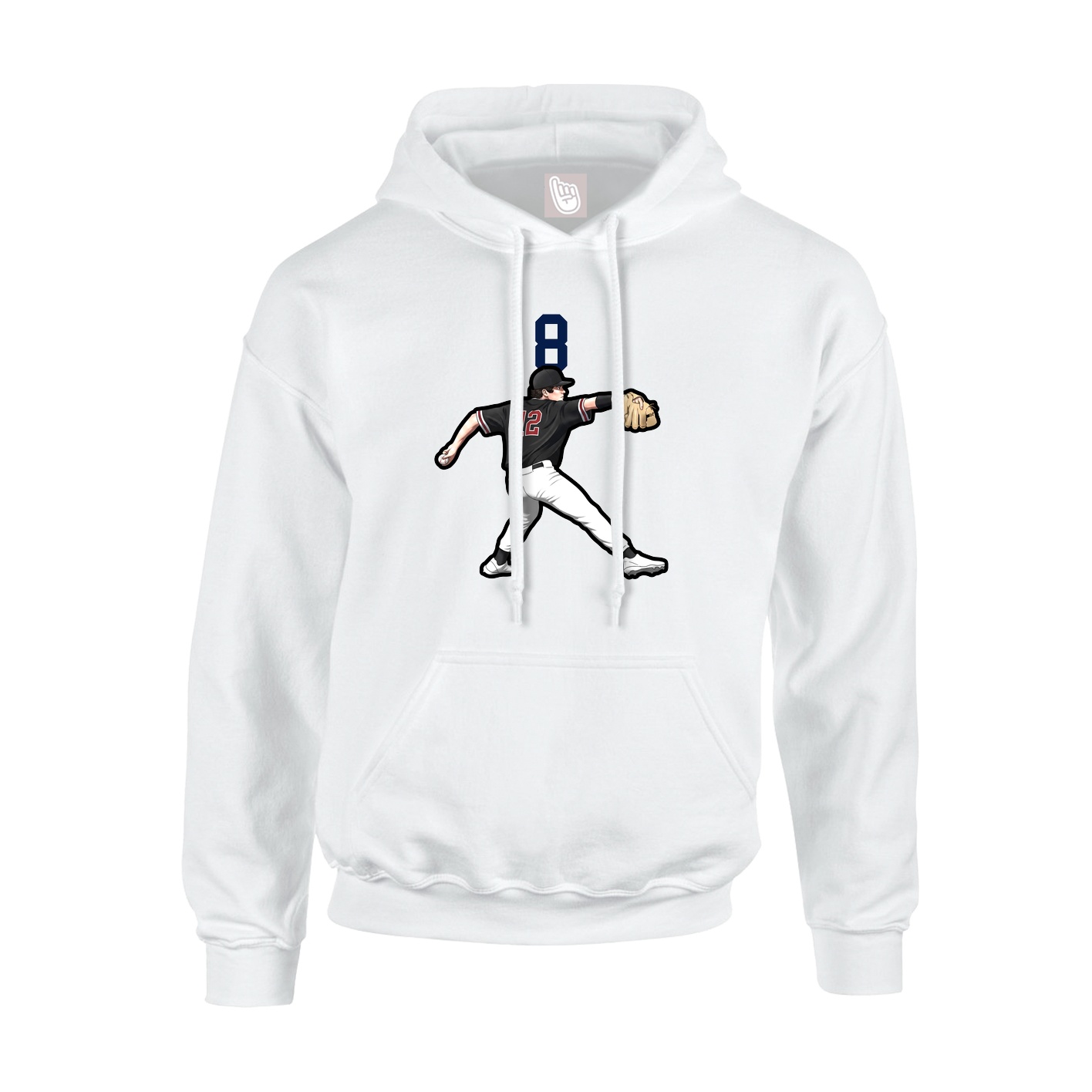 Youth Hoodie — Number Top in White