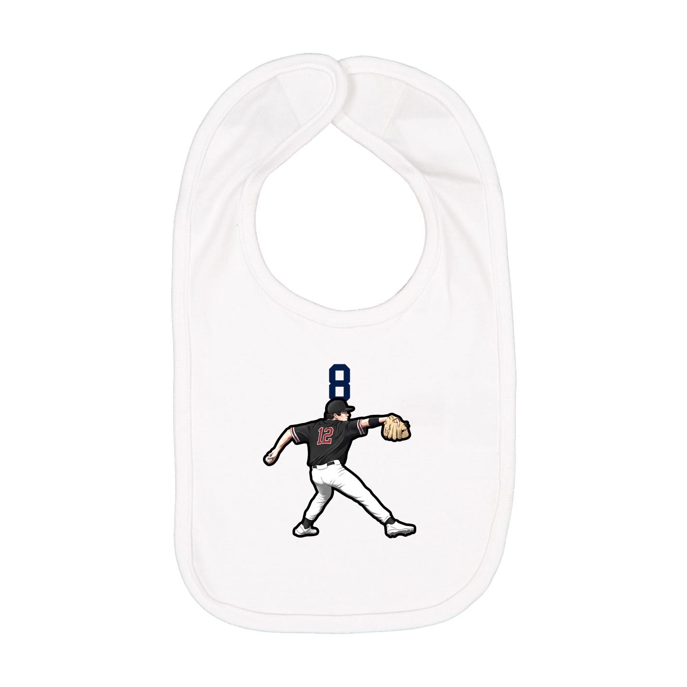 Infant Bib — Number Top in White
