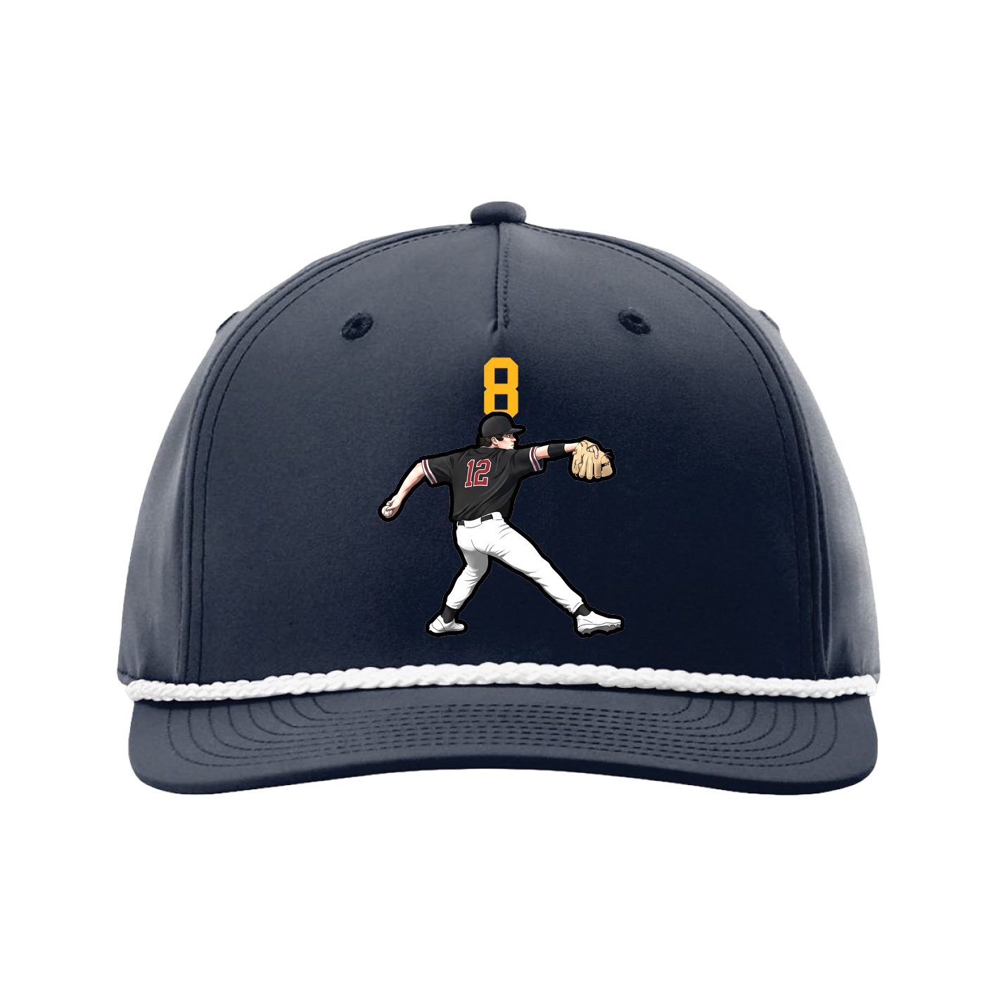 Five-Panel Classic Rope Cap — Number Top in Navy
