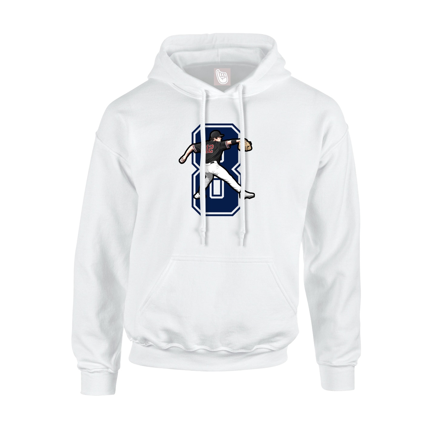 Youth Hoodie — Number in White