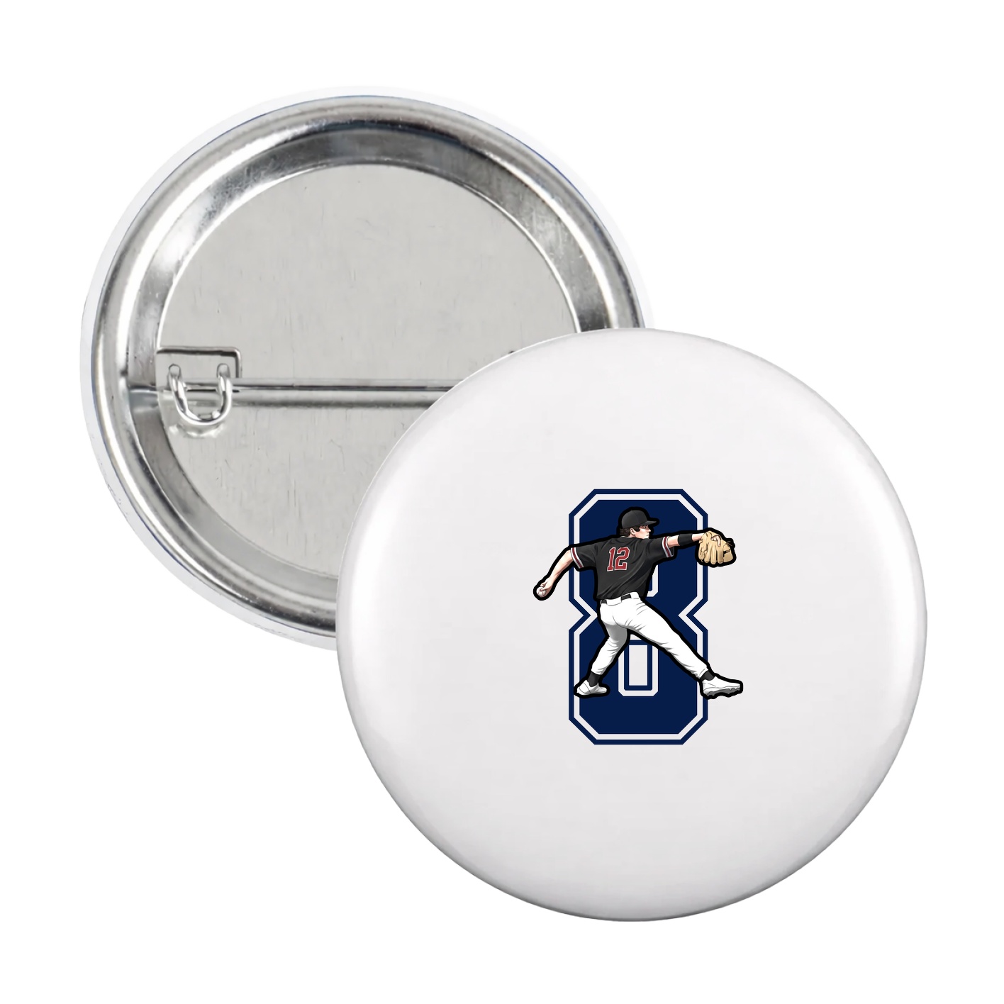 Game Day Button — Number in White