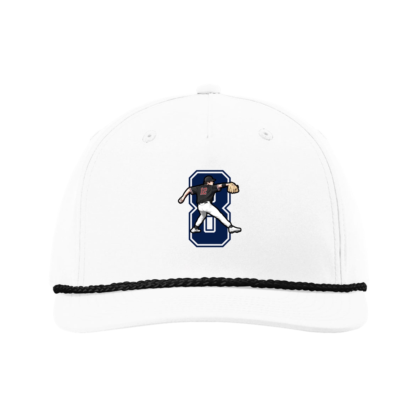 Five-Panel Classic Rope Cap — Number in White