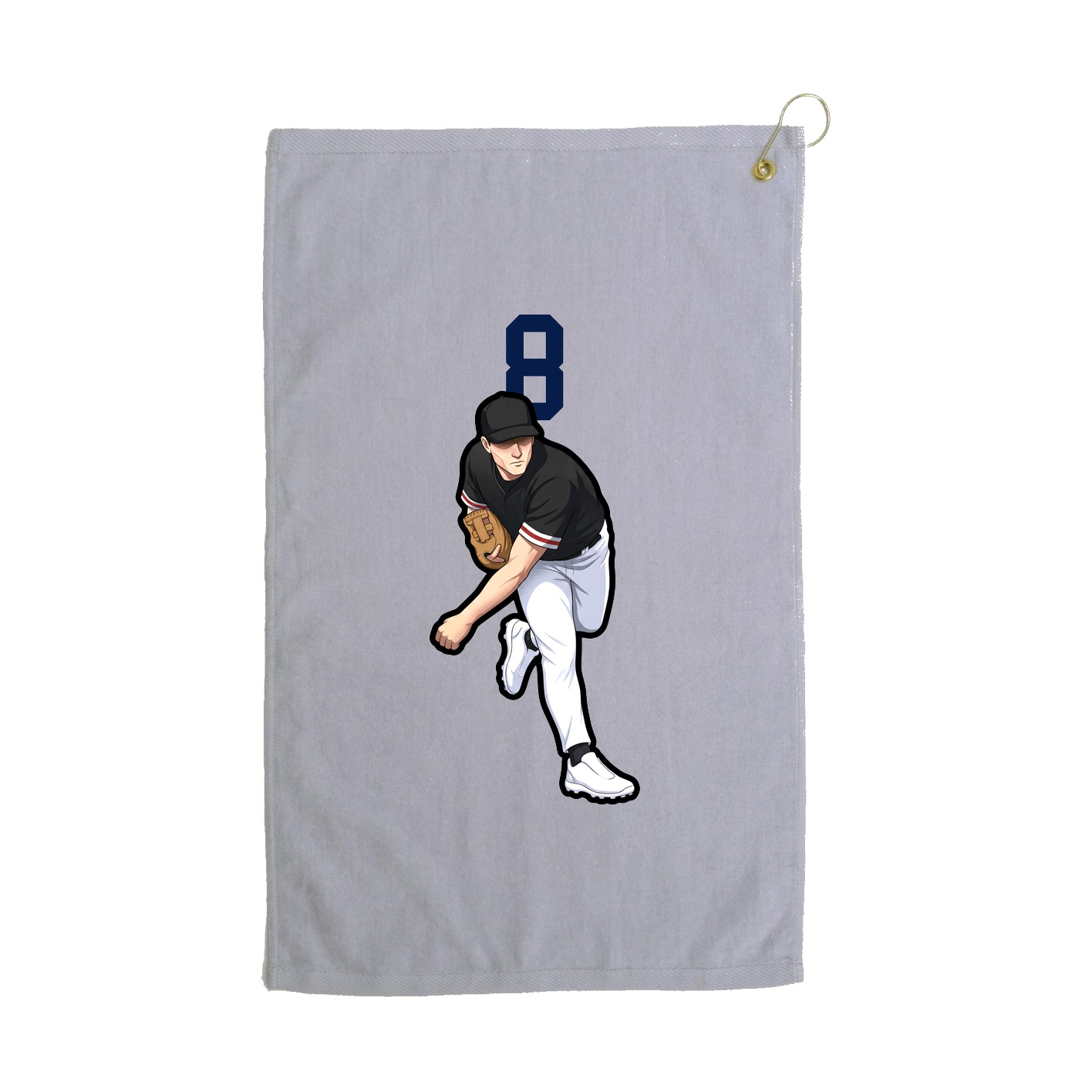 Golf Towel — Number Top in Grey