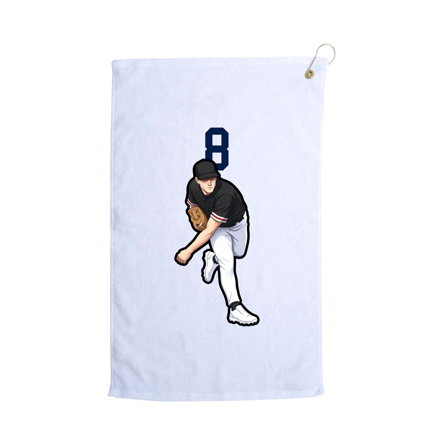 Golf Towel — Number Top in White