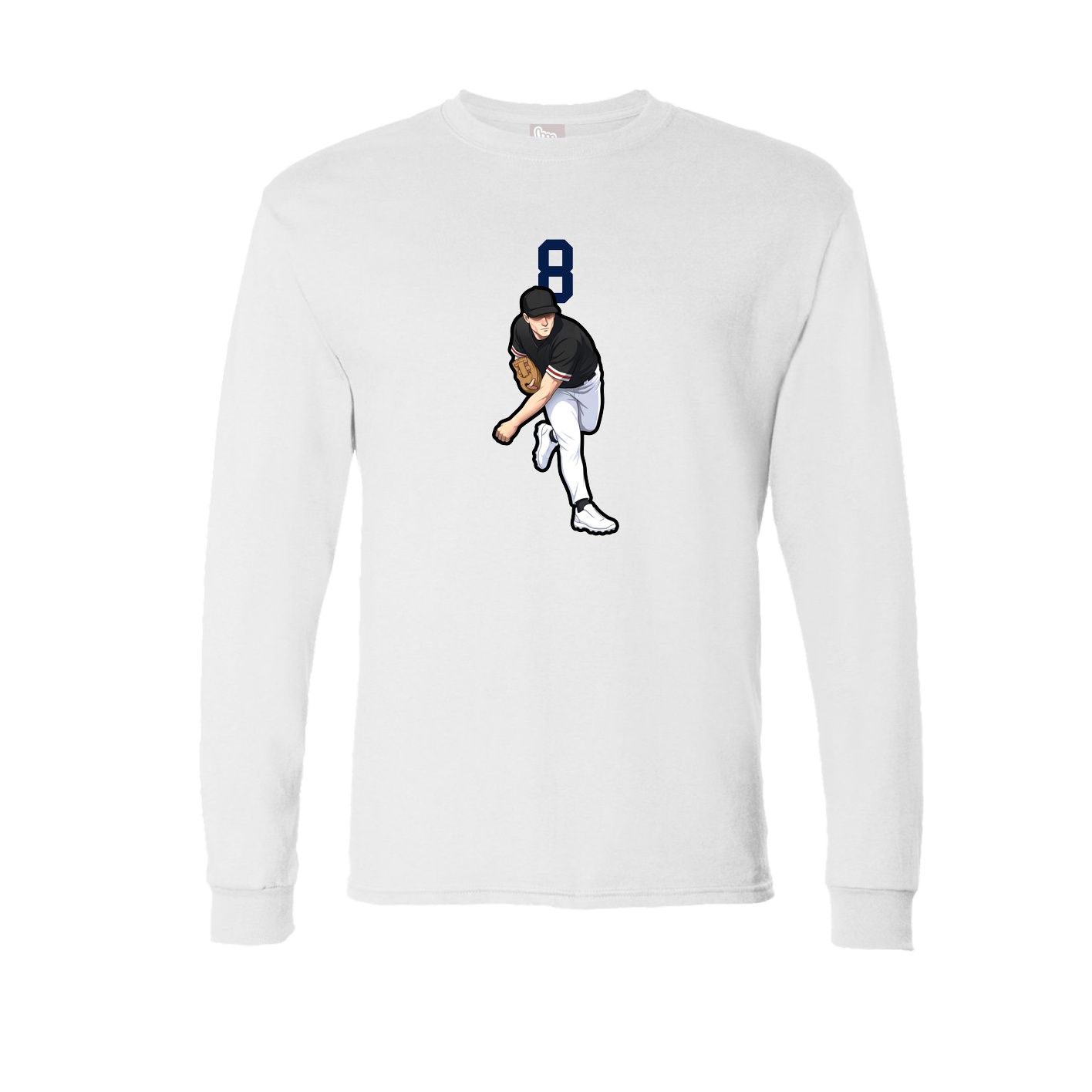 Long Sleeve Tee — Number Top in White