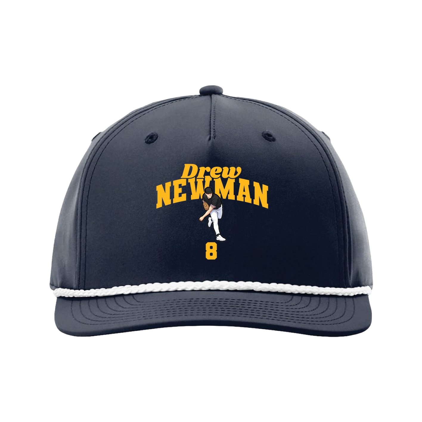 Five-Panel Classic Rope Cap — Signature Arch in Navy
