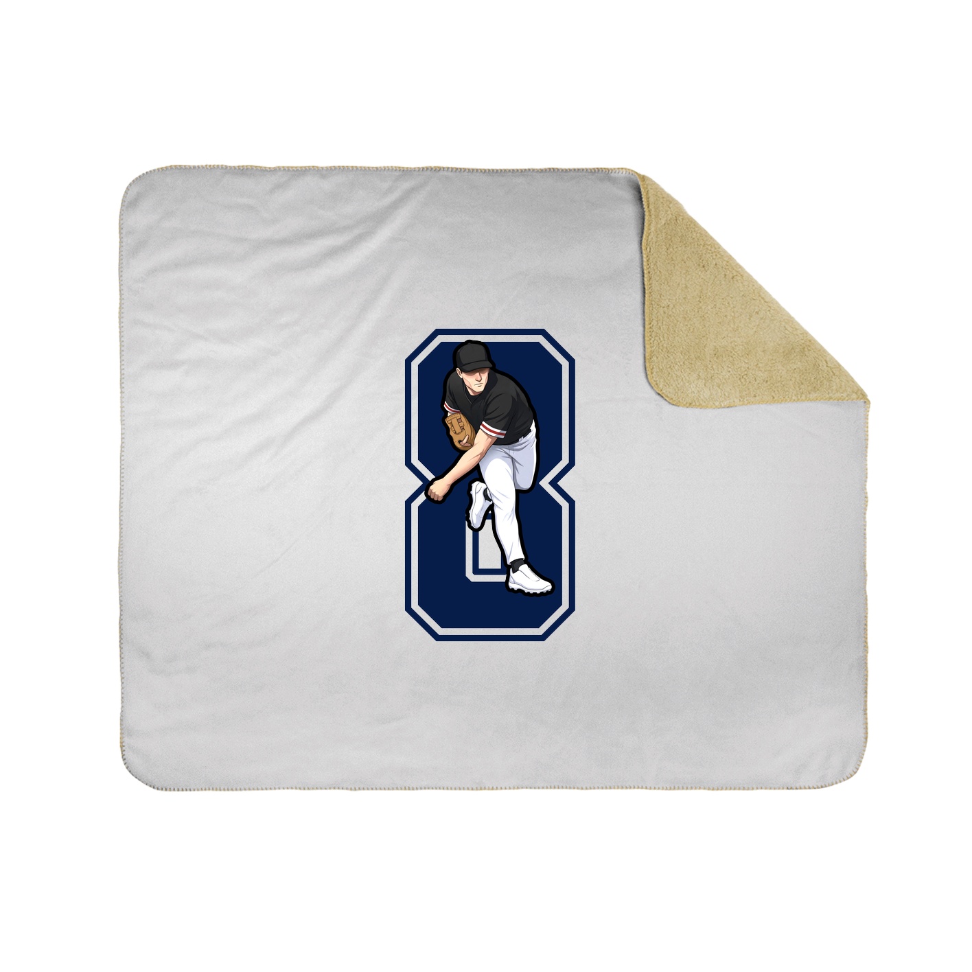 Throw Blanket — Number in White