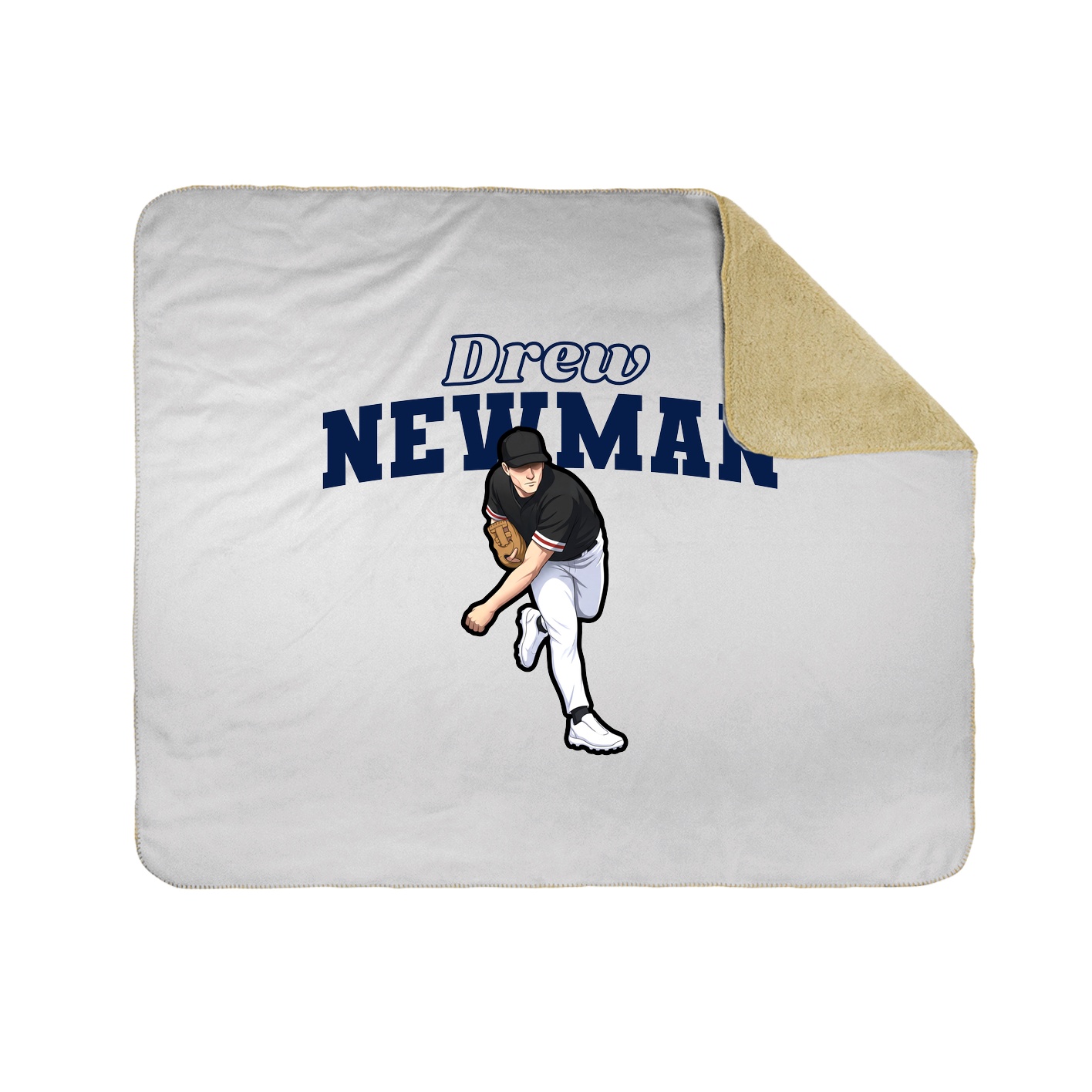 Throw Blanket — Name Arch in White