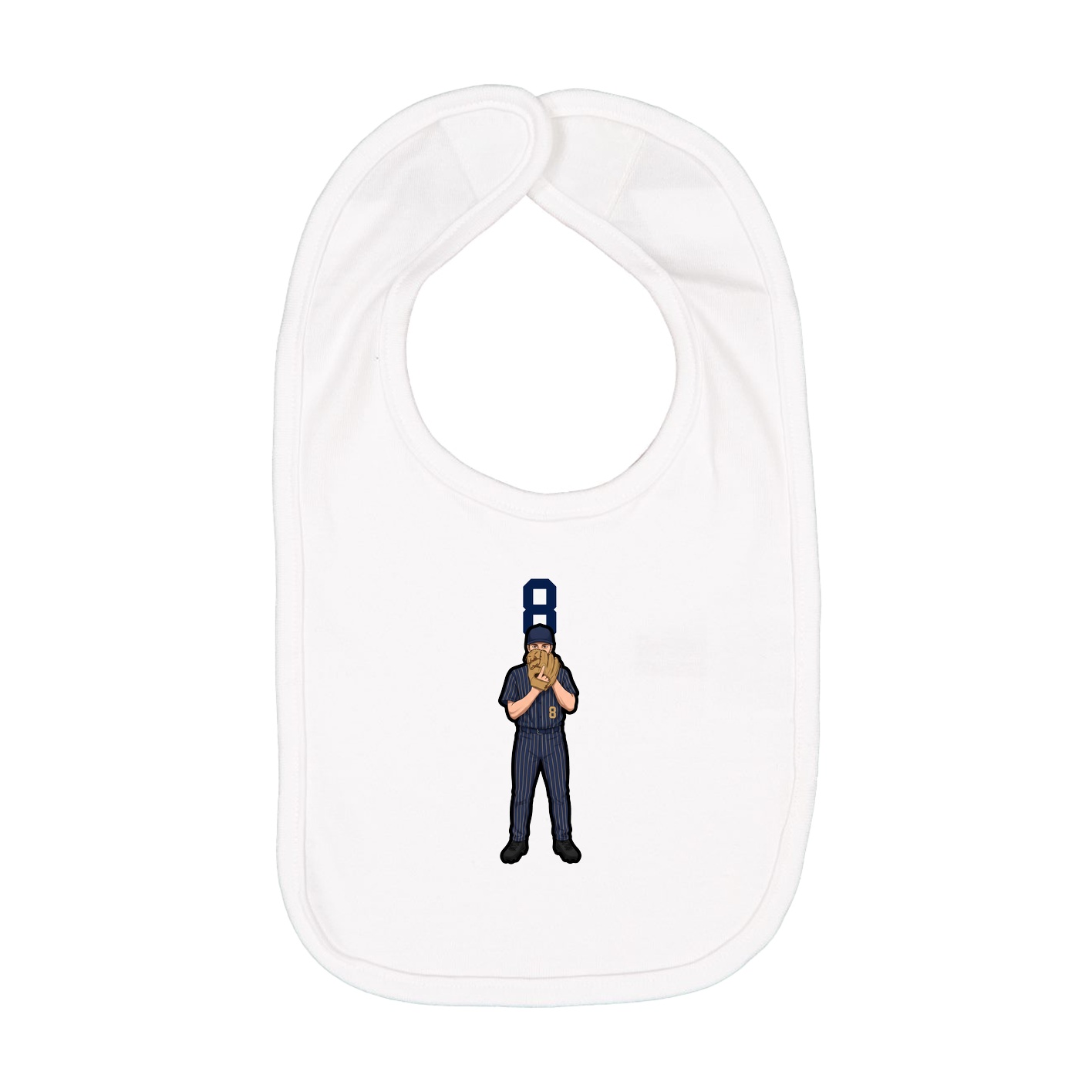 Infant Bib — Number Top in White