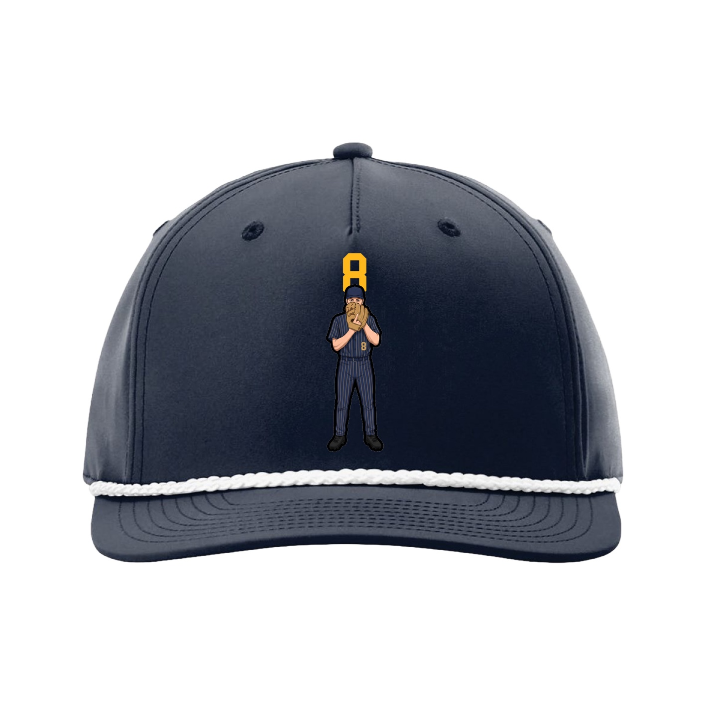 Five-Panel Classic Rope Cap — Number Top in Navy