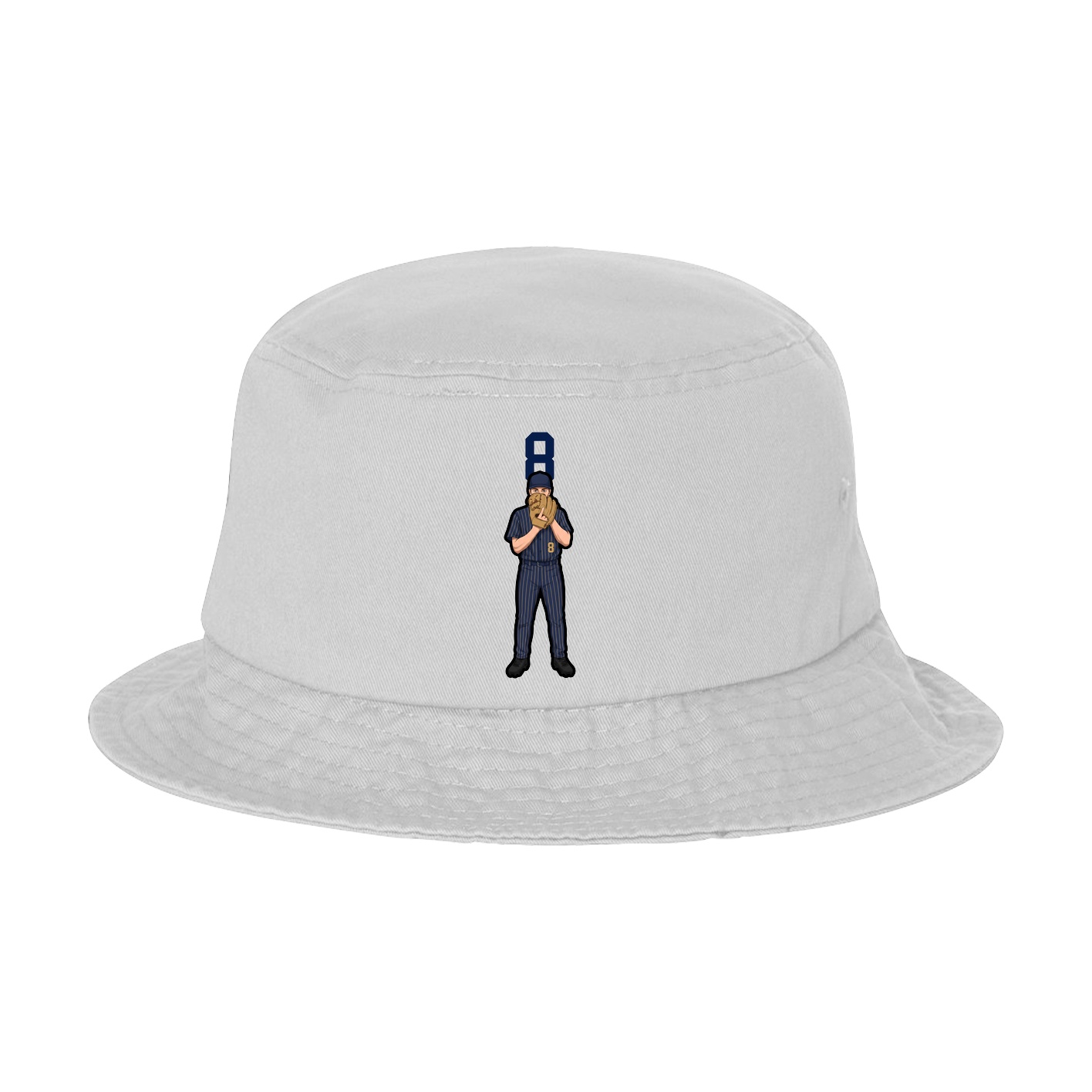 Bucket Cap — Number Top in White
