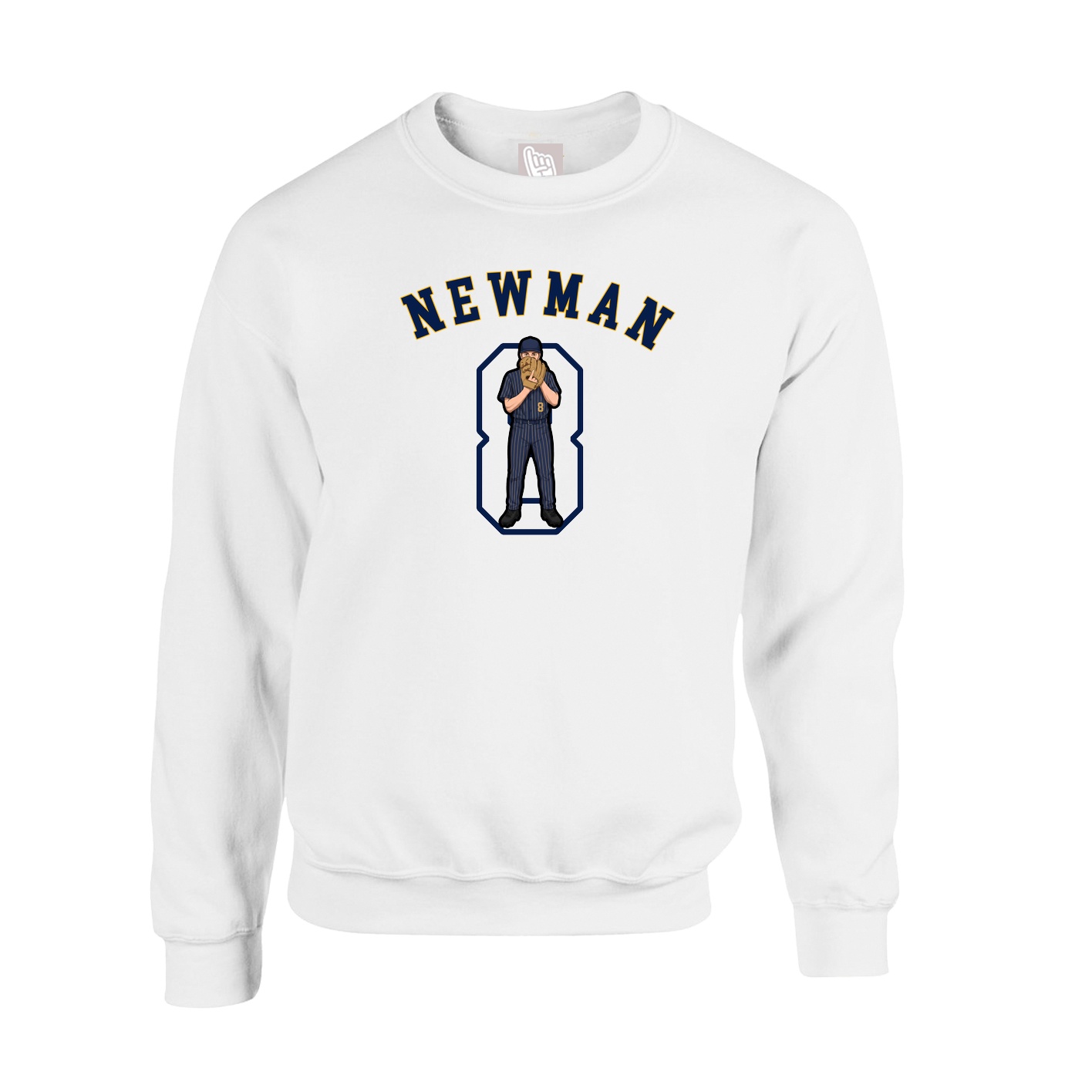 Fleece Crew — Shirsey Arch in White