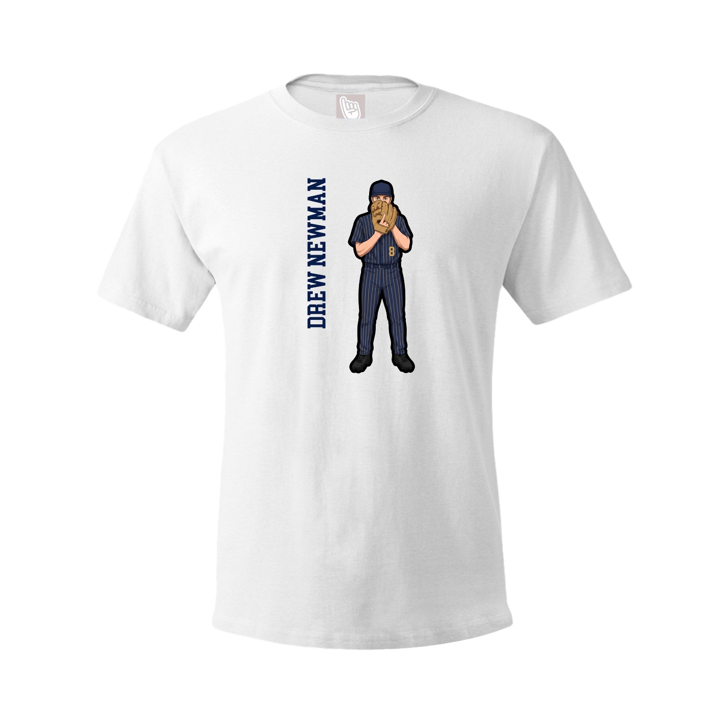 Tee — Name Vertical in White