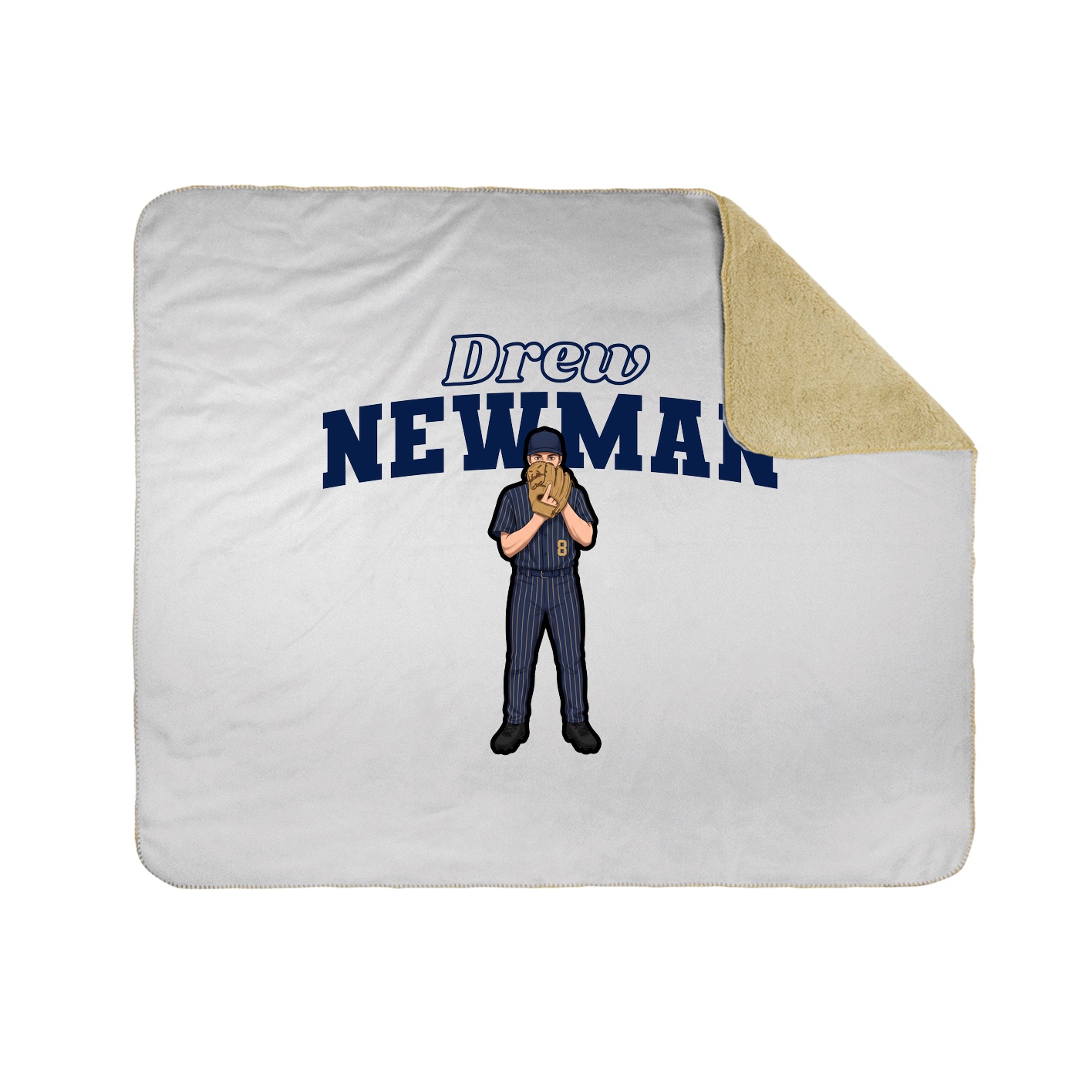 Throw Blanket — Name Arch in White