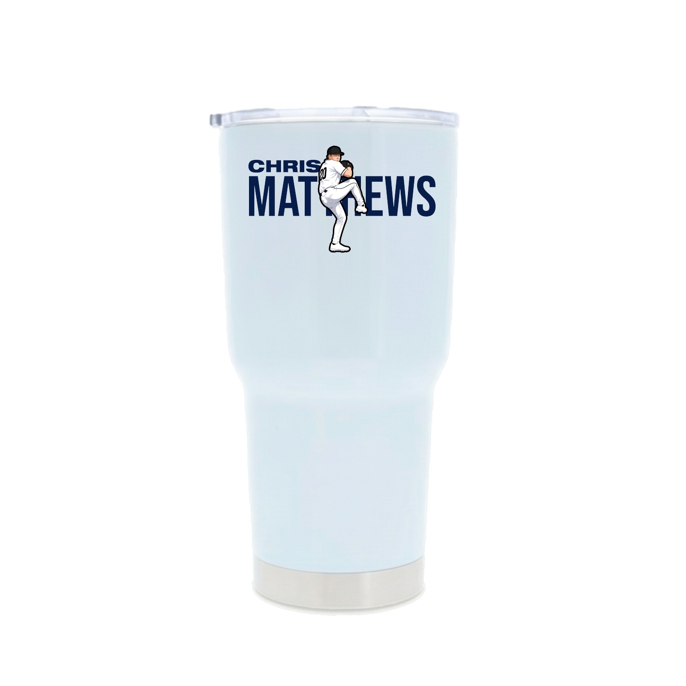 30oz Stainless Steel Tumbler — Player Name in White