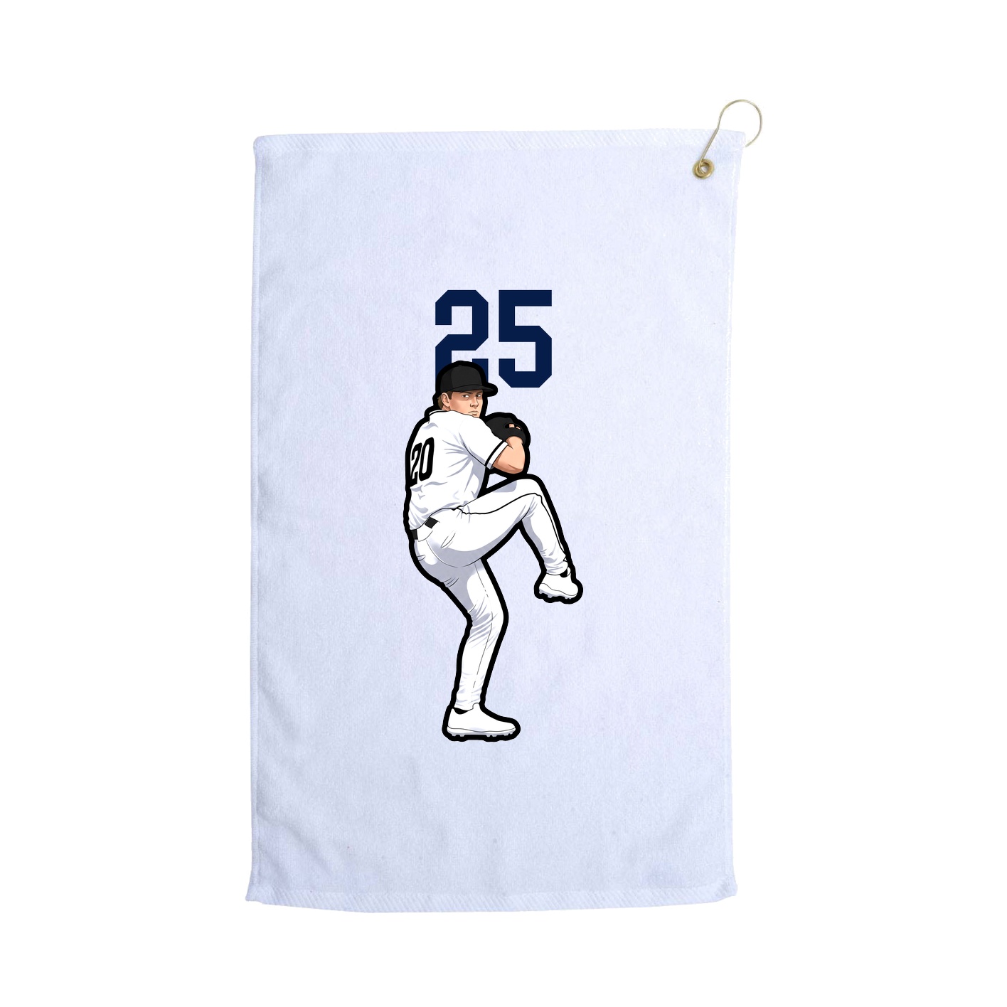 Golf Towel — Number Top in White