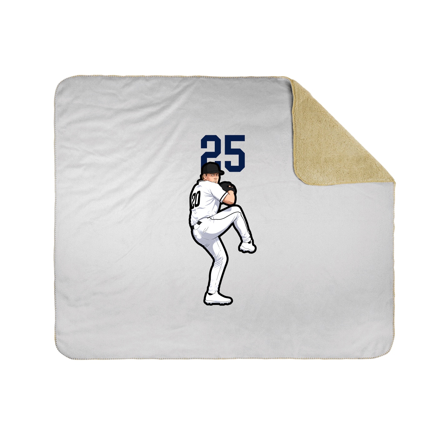 Throw Blanket — Number Top in White