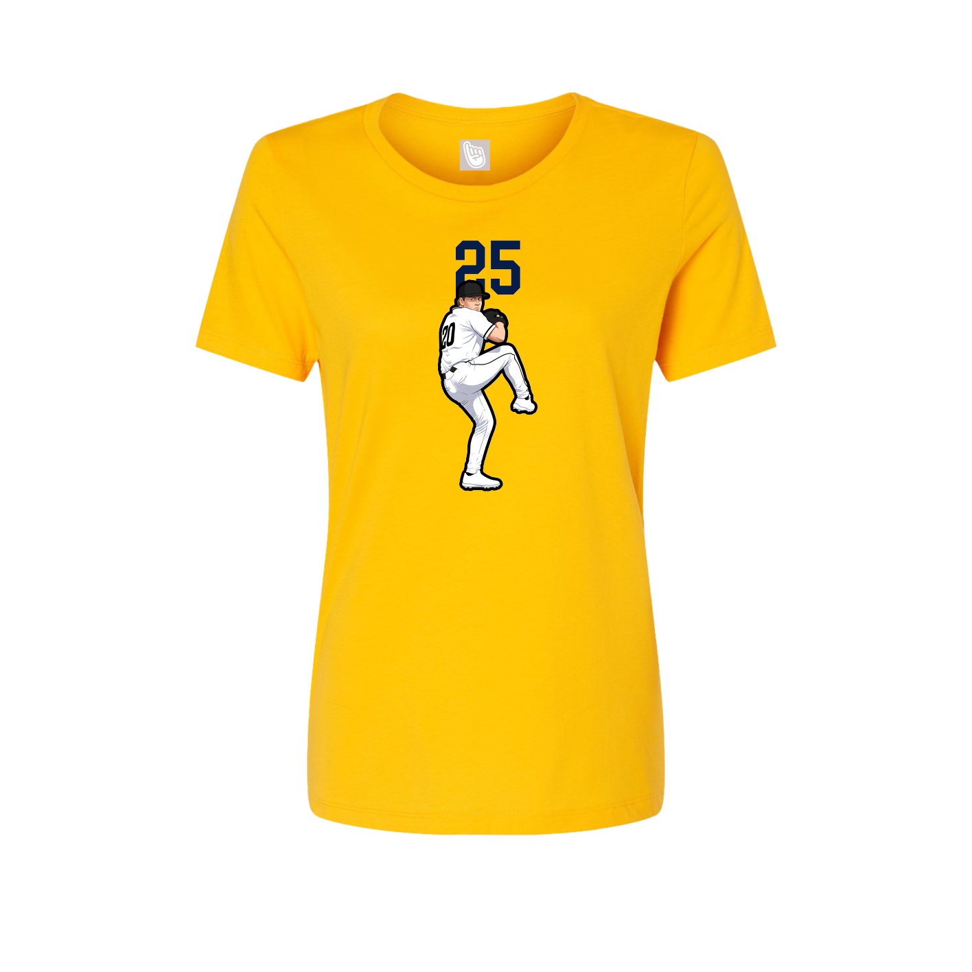 Womens Tee — Number Top in Gold