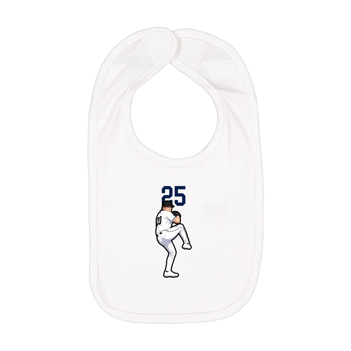 Infant Bib — Number Top in White