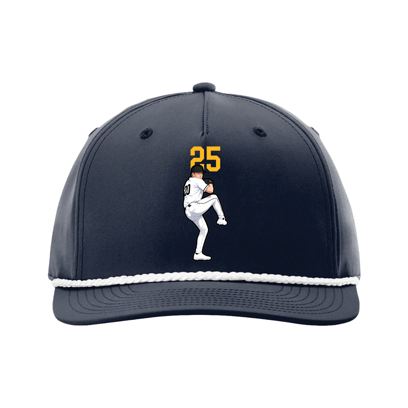 Five-Panel Classic Rope Cap — Number Top in Navy