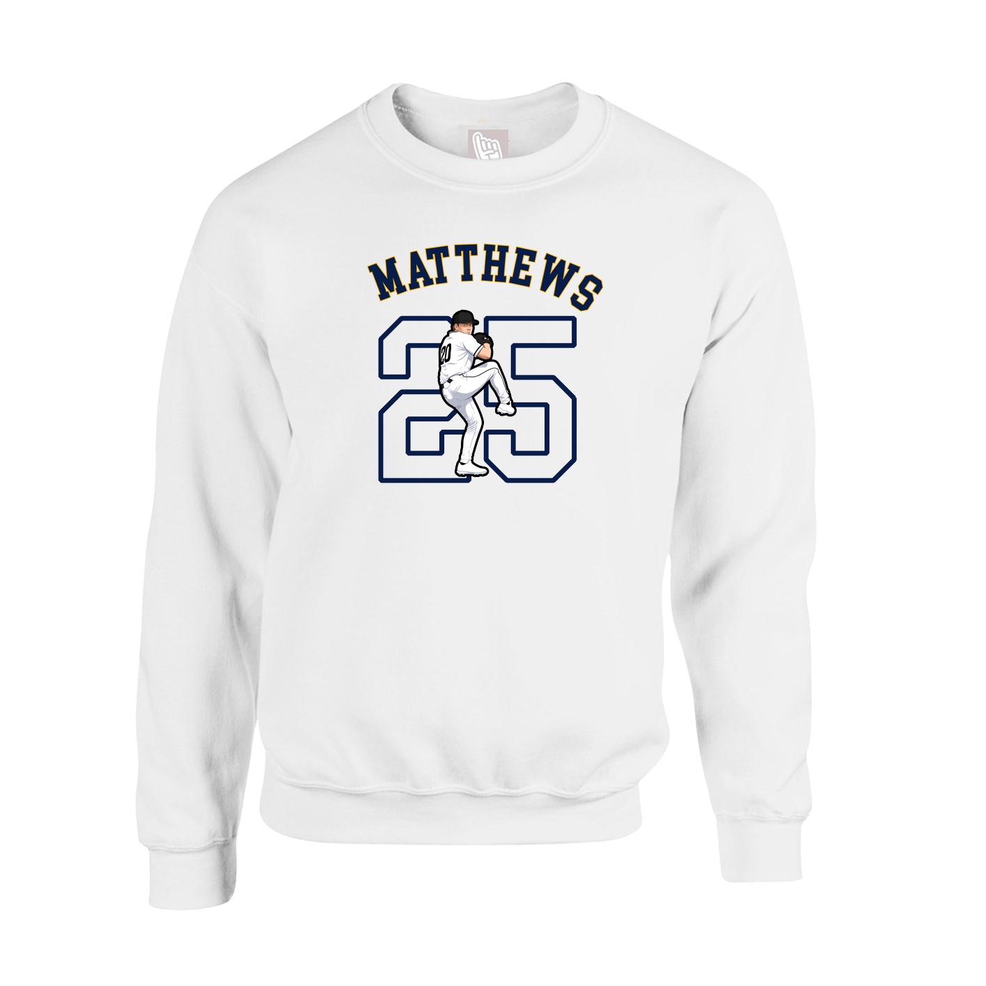 Fleece Crew — Shirsey Arch in White